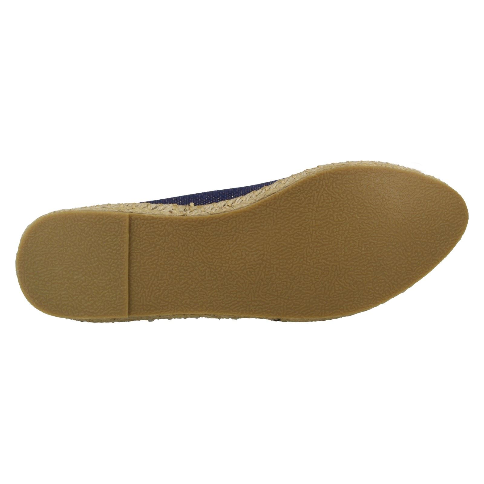 Ladies Spot On Flat Espadrille Ballerina With *Bow Vamp*