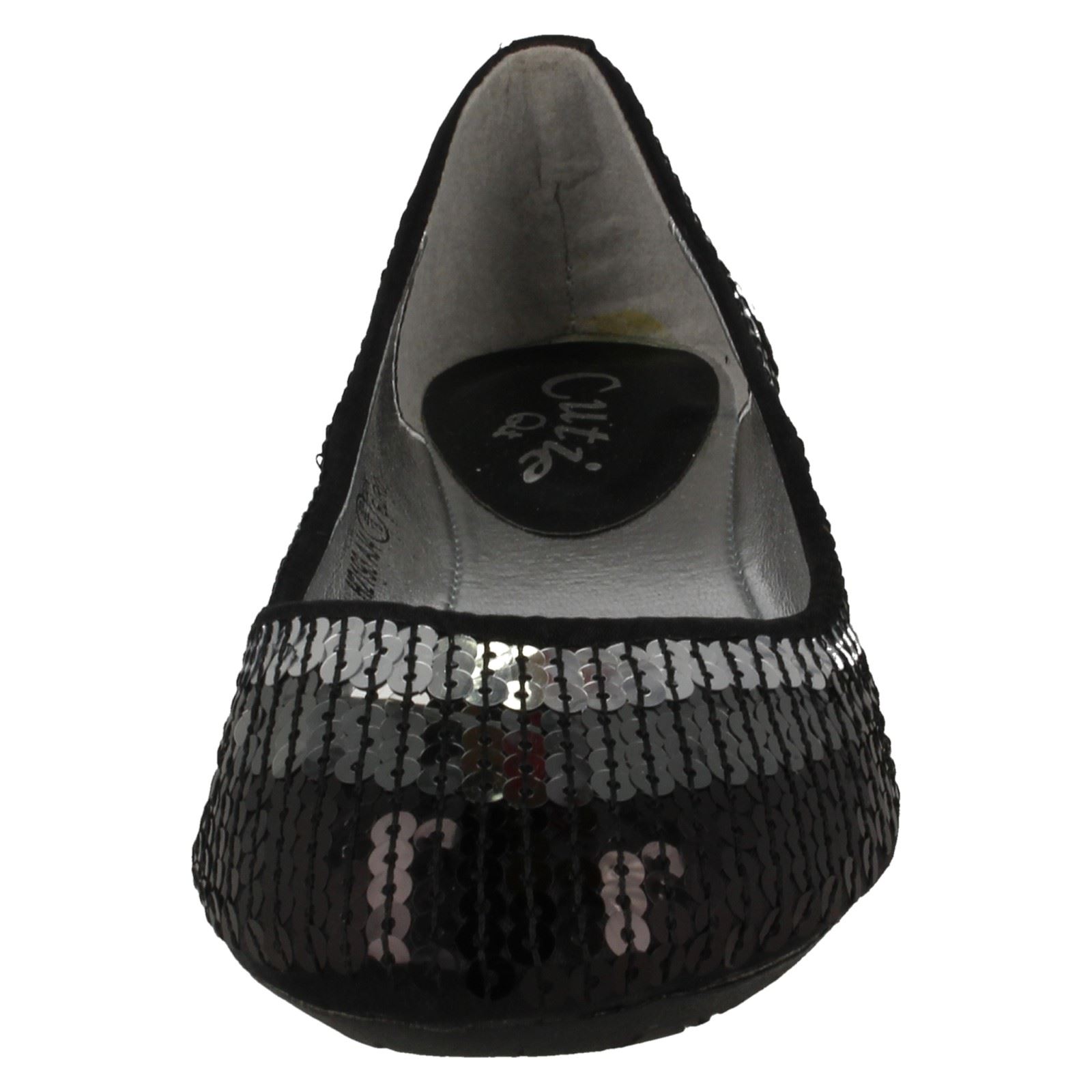Cutie Girls Flat Slip On Sequin Ballerina Shoes