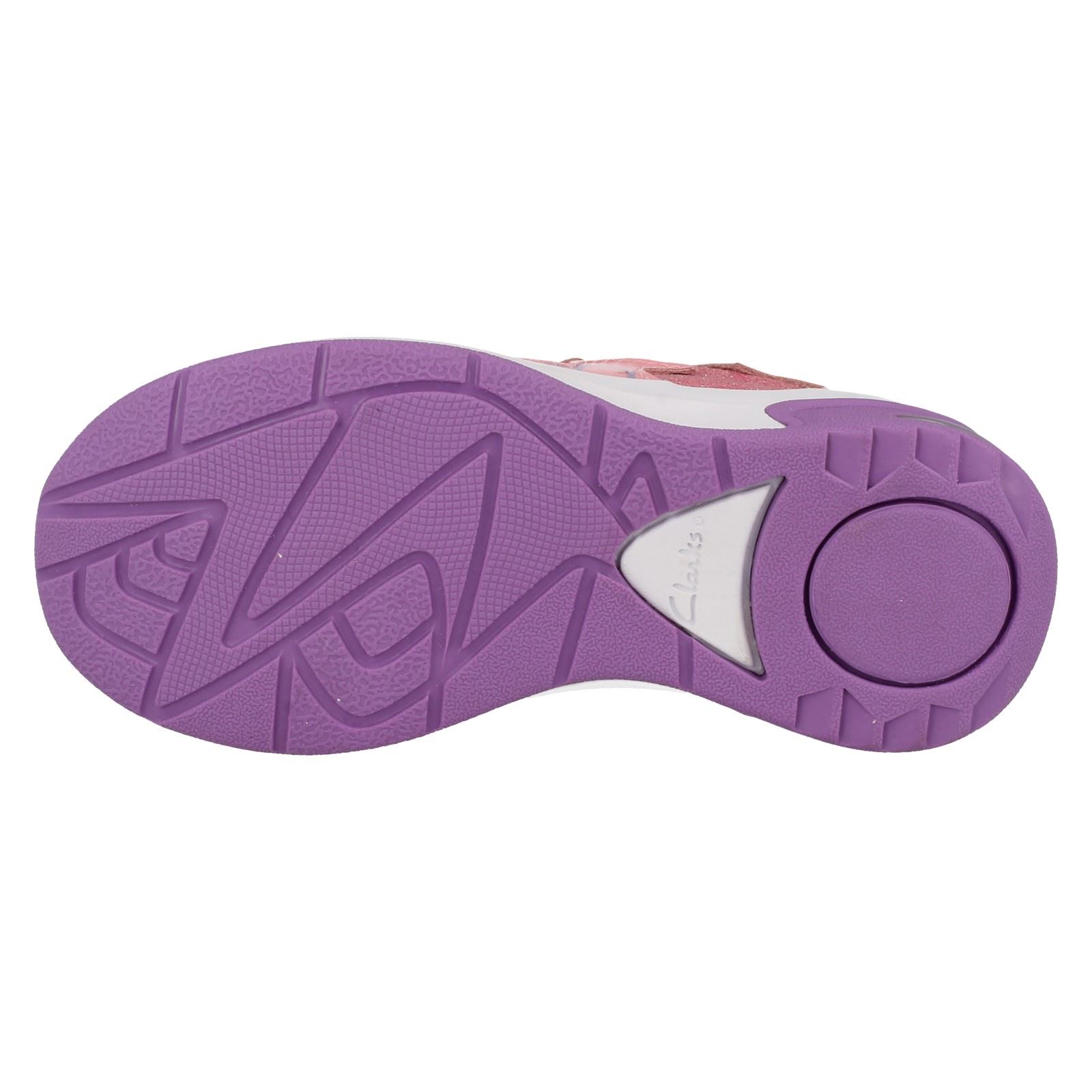 Girls Clarks Casual Trainers with Lights /'Piper Chat/'