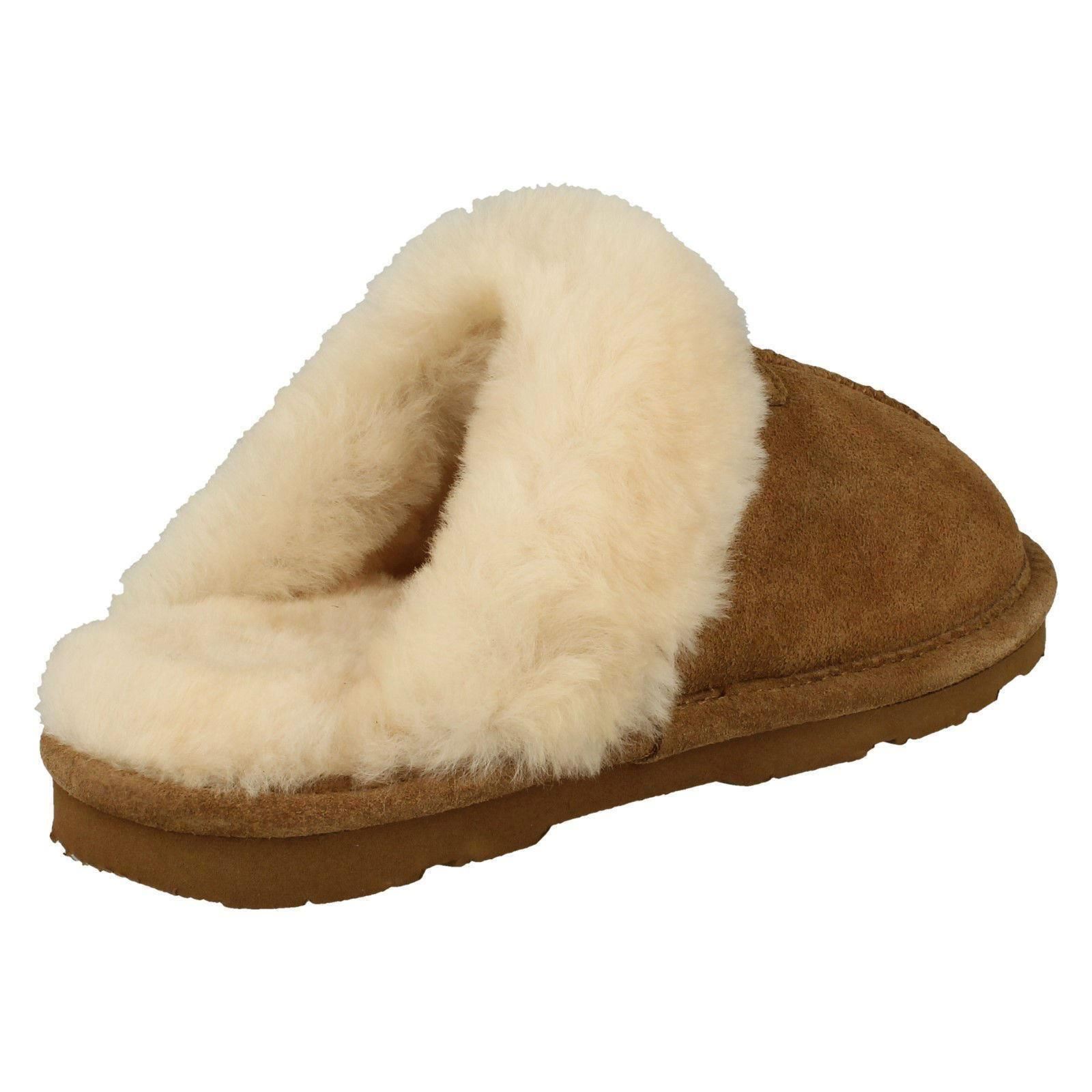 Ladies Bear Paw Leather Lined Mule Slippers Loki II