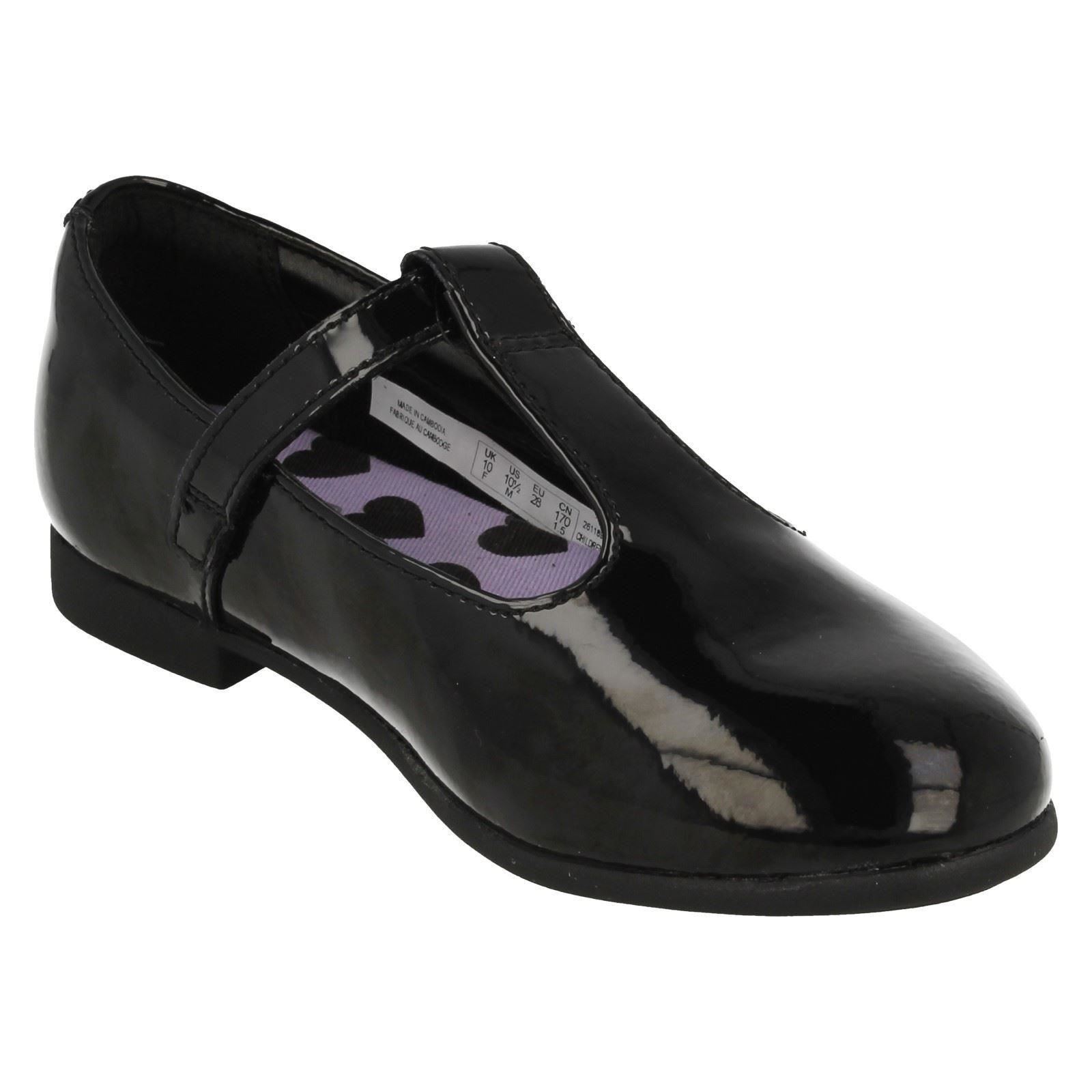 Girls Clarks T-Bar Smart School Shoes /'Selsey Fudge/'