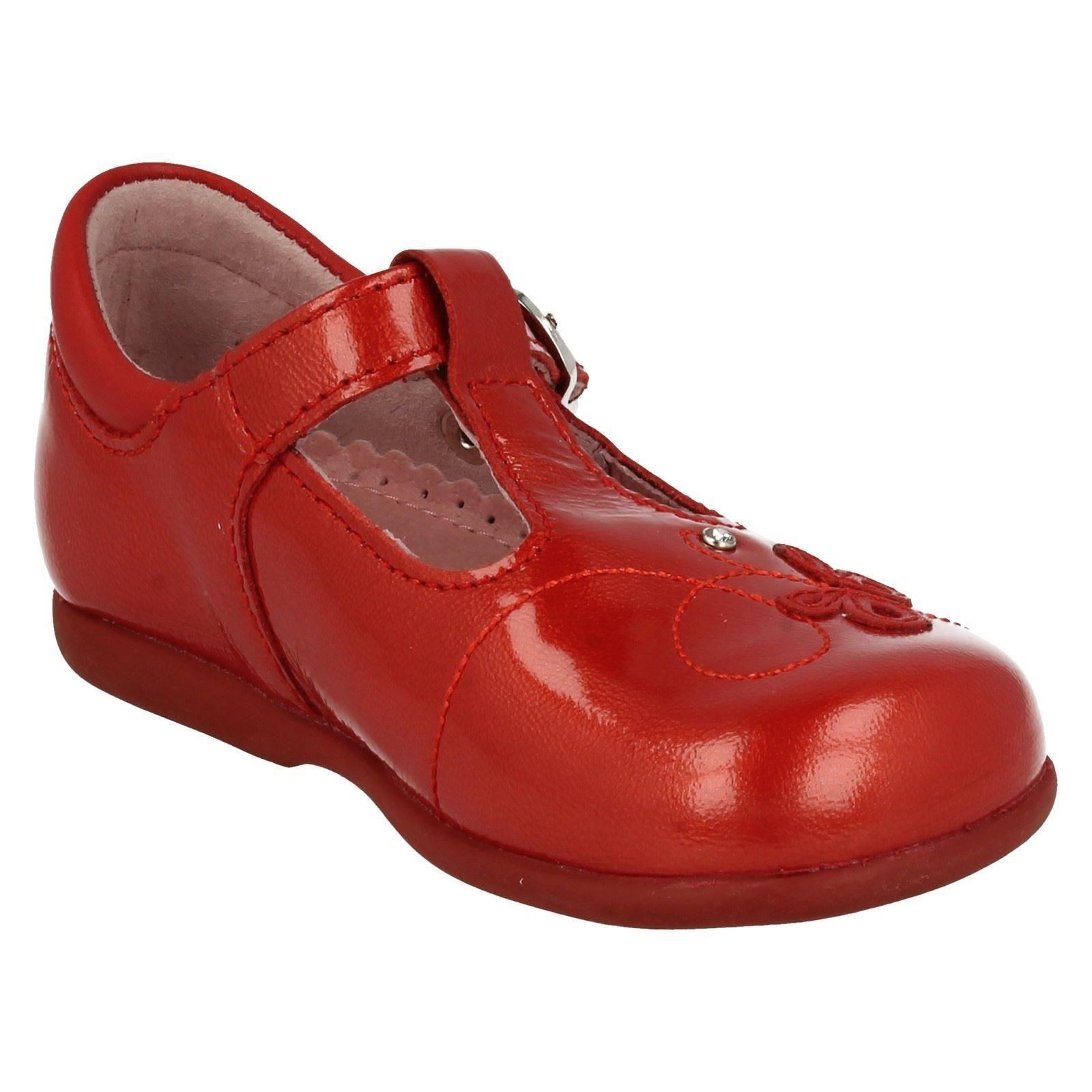 Infant Girls Startrite Casual T-Bar Buckle Rounded Toe Patent Shoes Pixie
