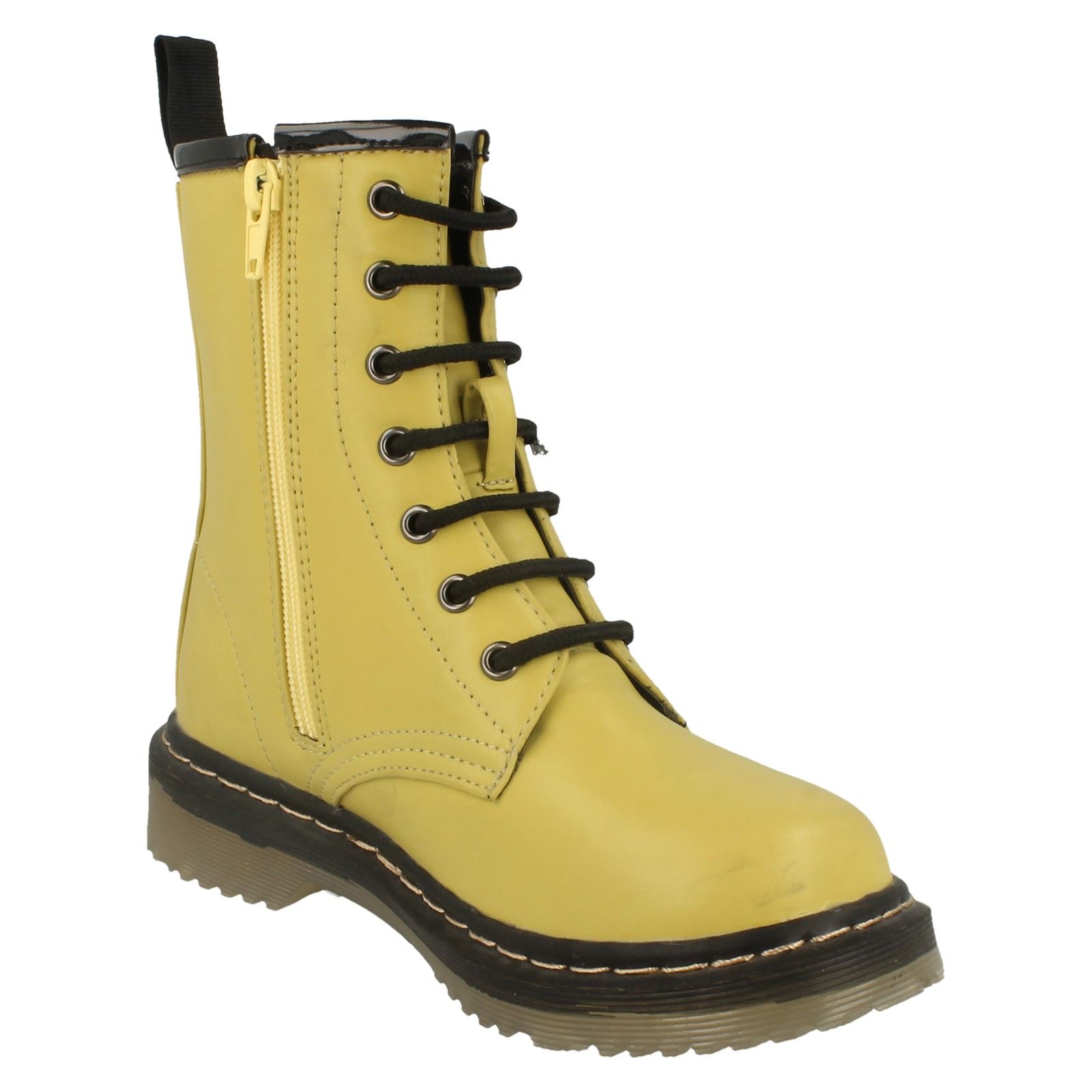 Girls Spot On /'Chunky Sole Zip Up Ankle Boots/'
