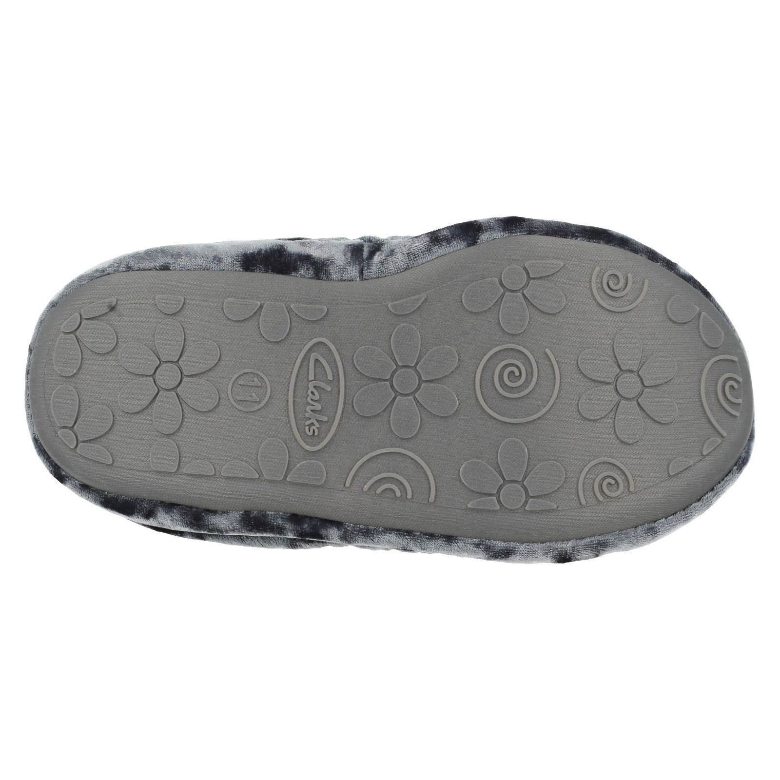 Junior Filles Clarks Rabbit design Slip On Textile Chaussons jolie Orteils