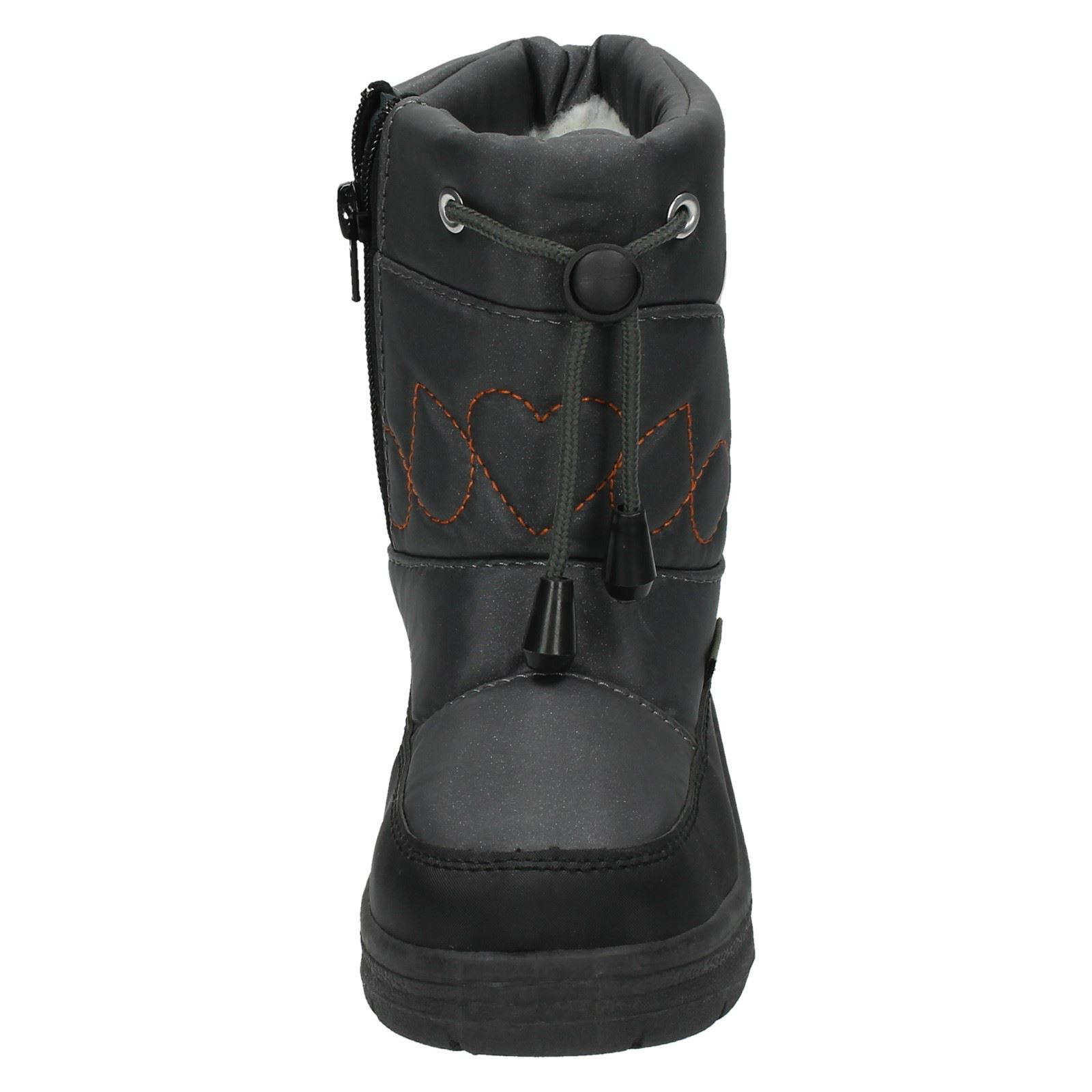 Snow Fun Boys Tie Front Embroidered Design Snow Boots 8.561801A