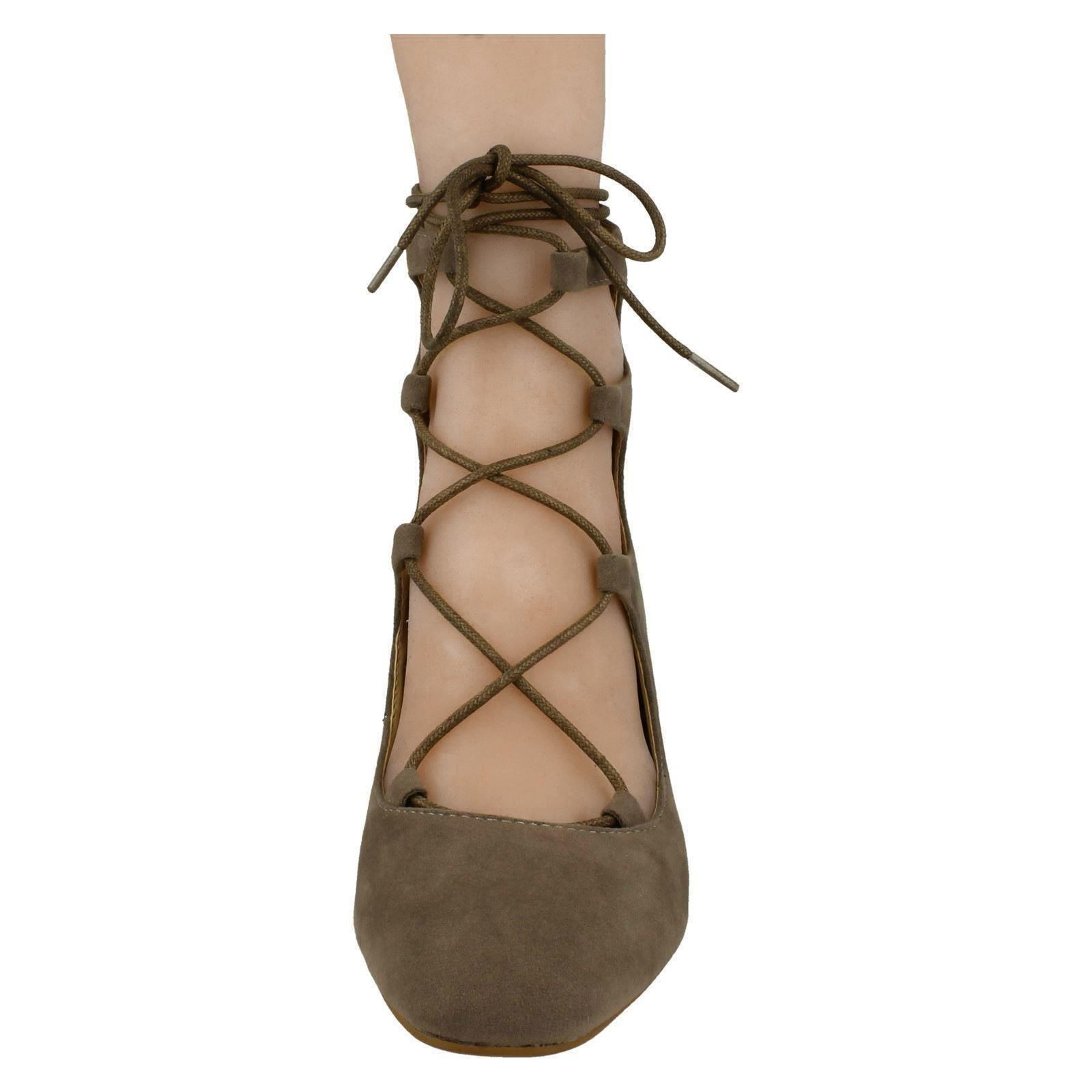 Ladies Spot On Stylish Block /'Heel Shoes/'