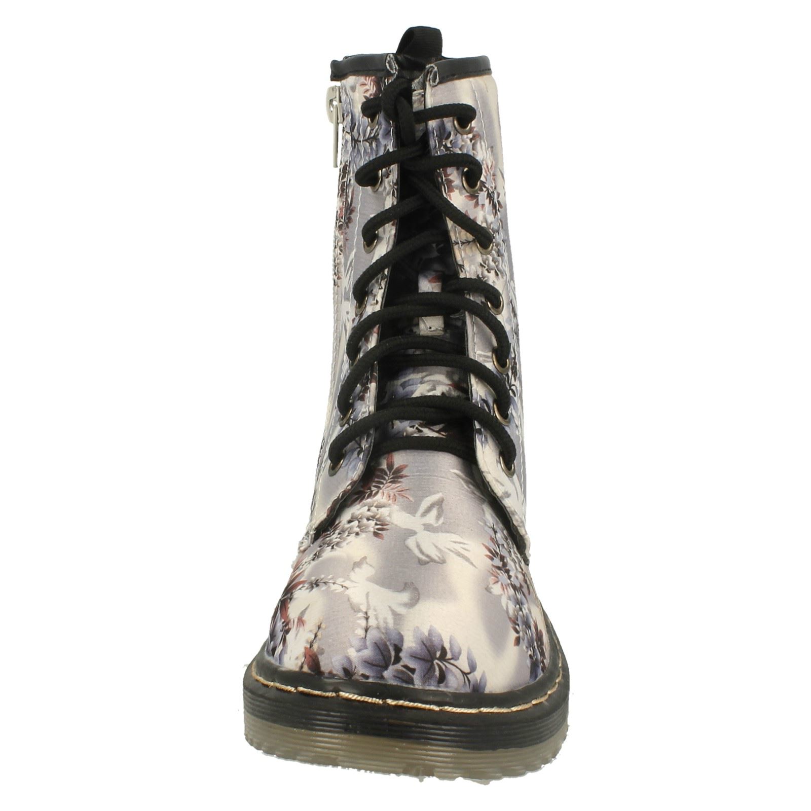 Girls Spot On /'Chunky Sole Zip Up Ankle Boots/'