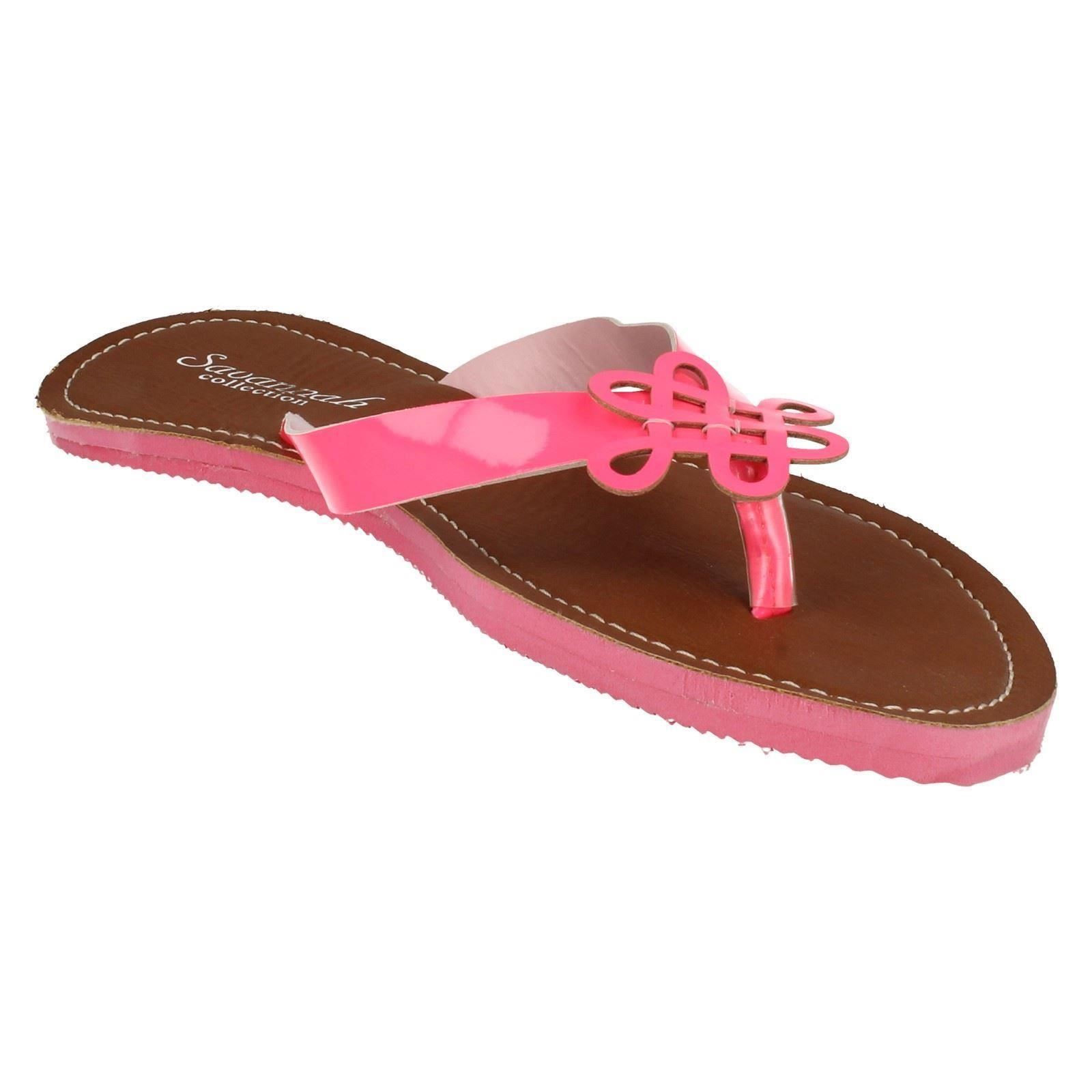 Ladies Savannah Neon Summer Toe Post /'Sandals/'