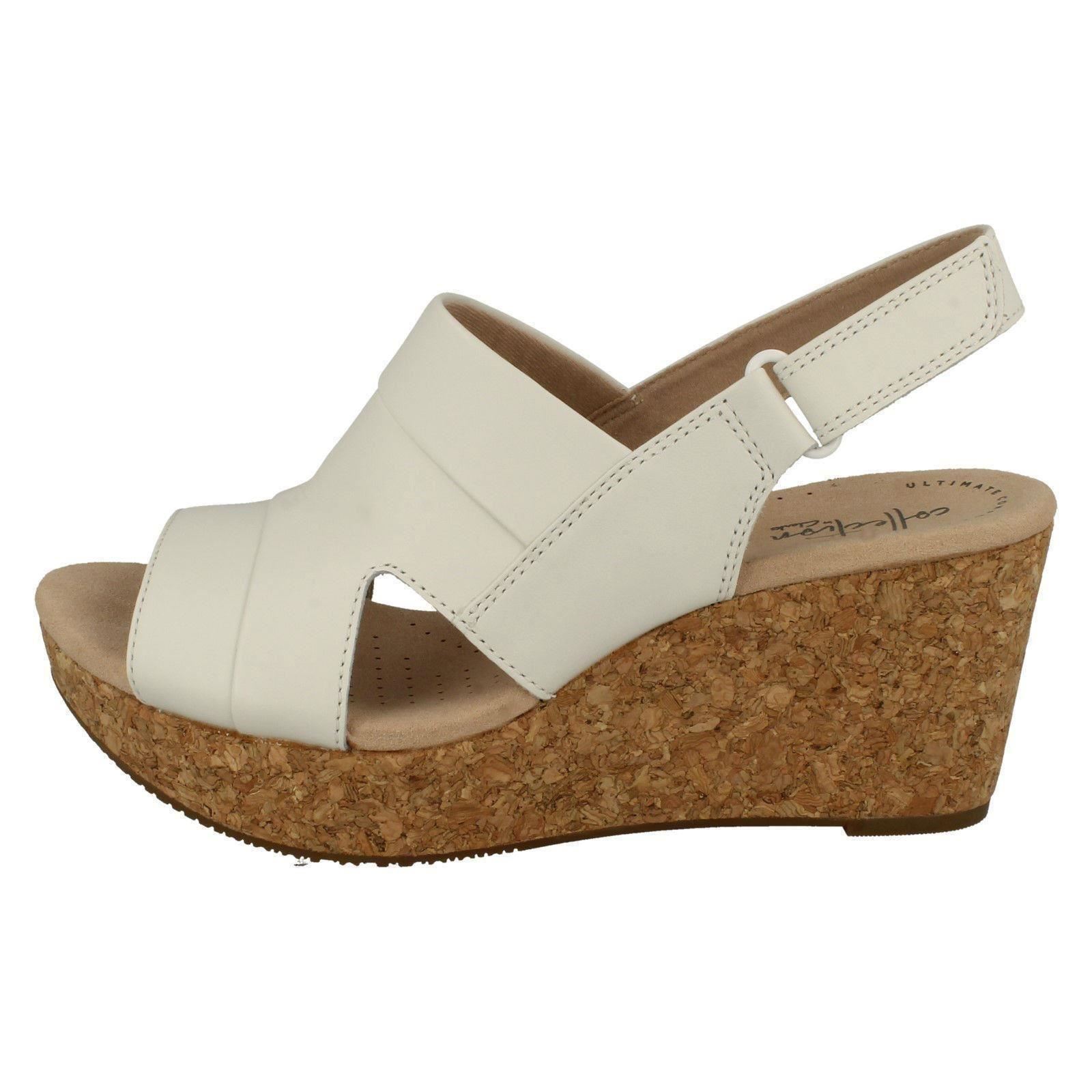 Ladies Clarks Wedge Heeled Sandals Annadel Ivory