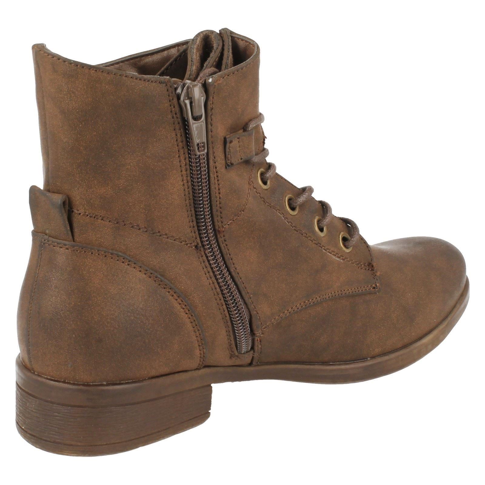 Ladies Spot On Lace Up /'Ankle Boots/'
