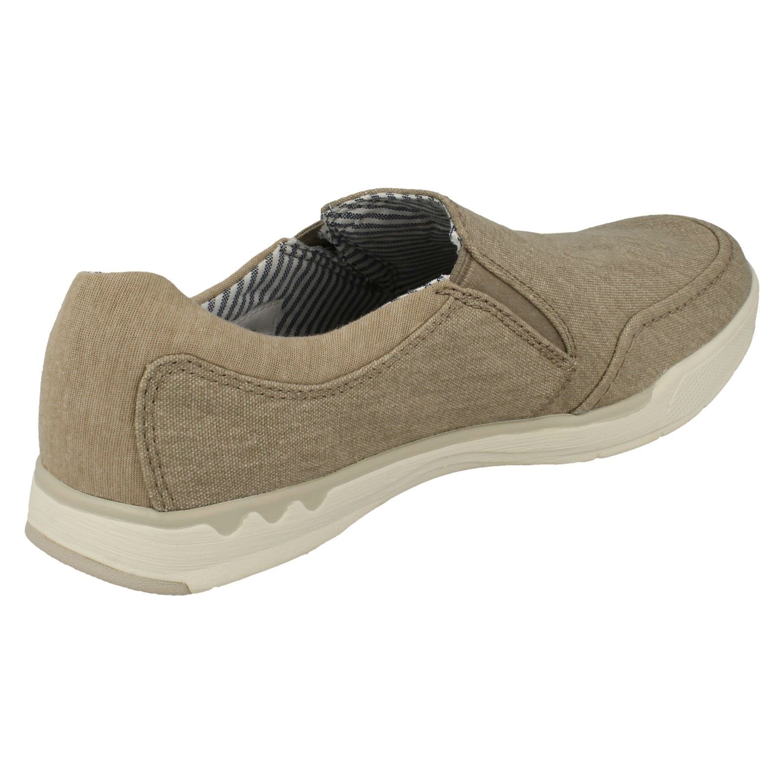 Mens Clarks Casual Canvas Shoes Step Isle Slip