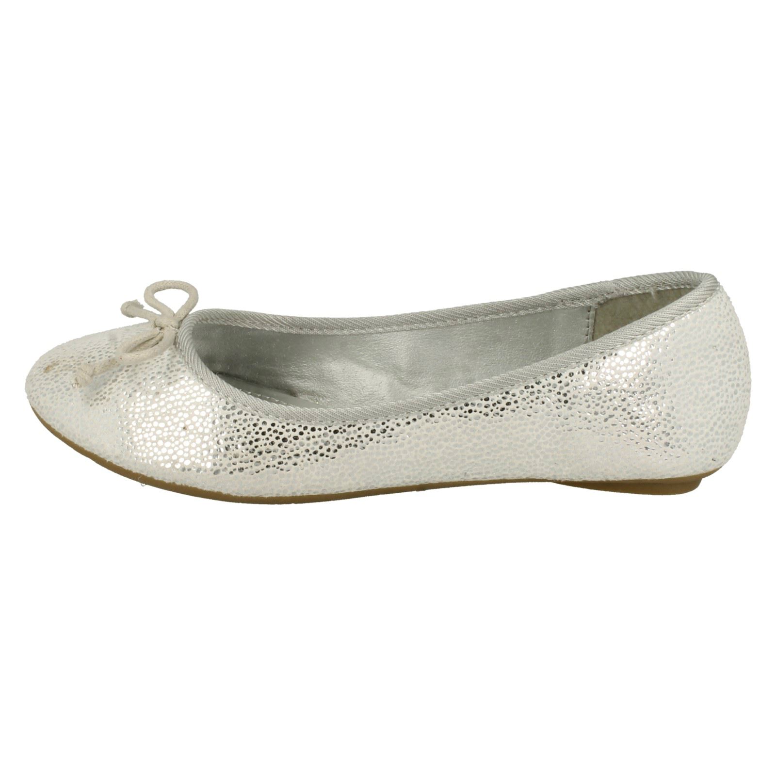 Girls Spot On Ballerina Bow Detail Flat /'Shoes/'