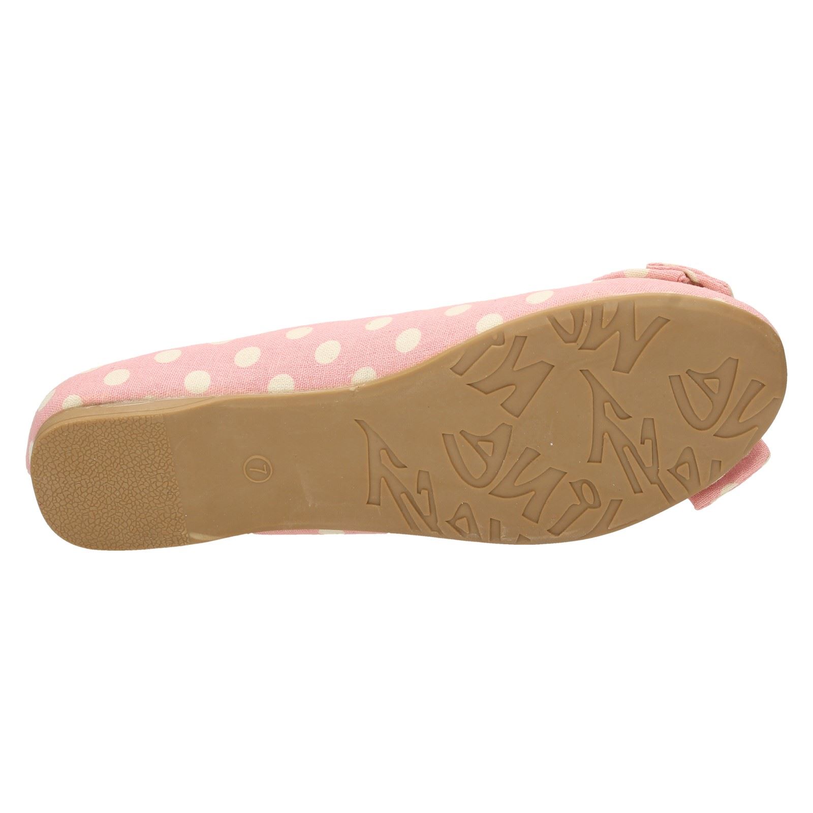 Ladies Spot On Flat Bow Trim Ballerina /'Shoe/'