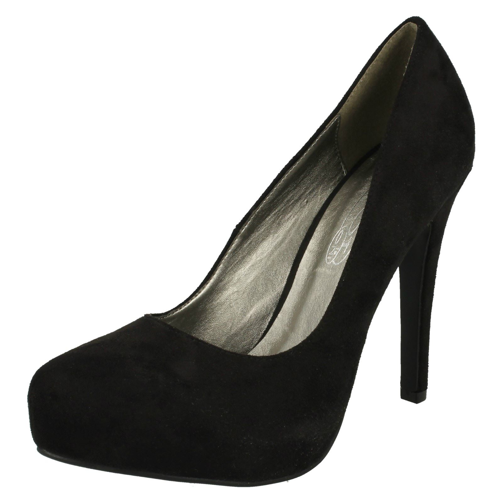 Ladies Spot On High Heel Platform Court Shoes