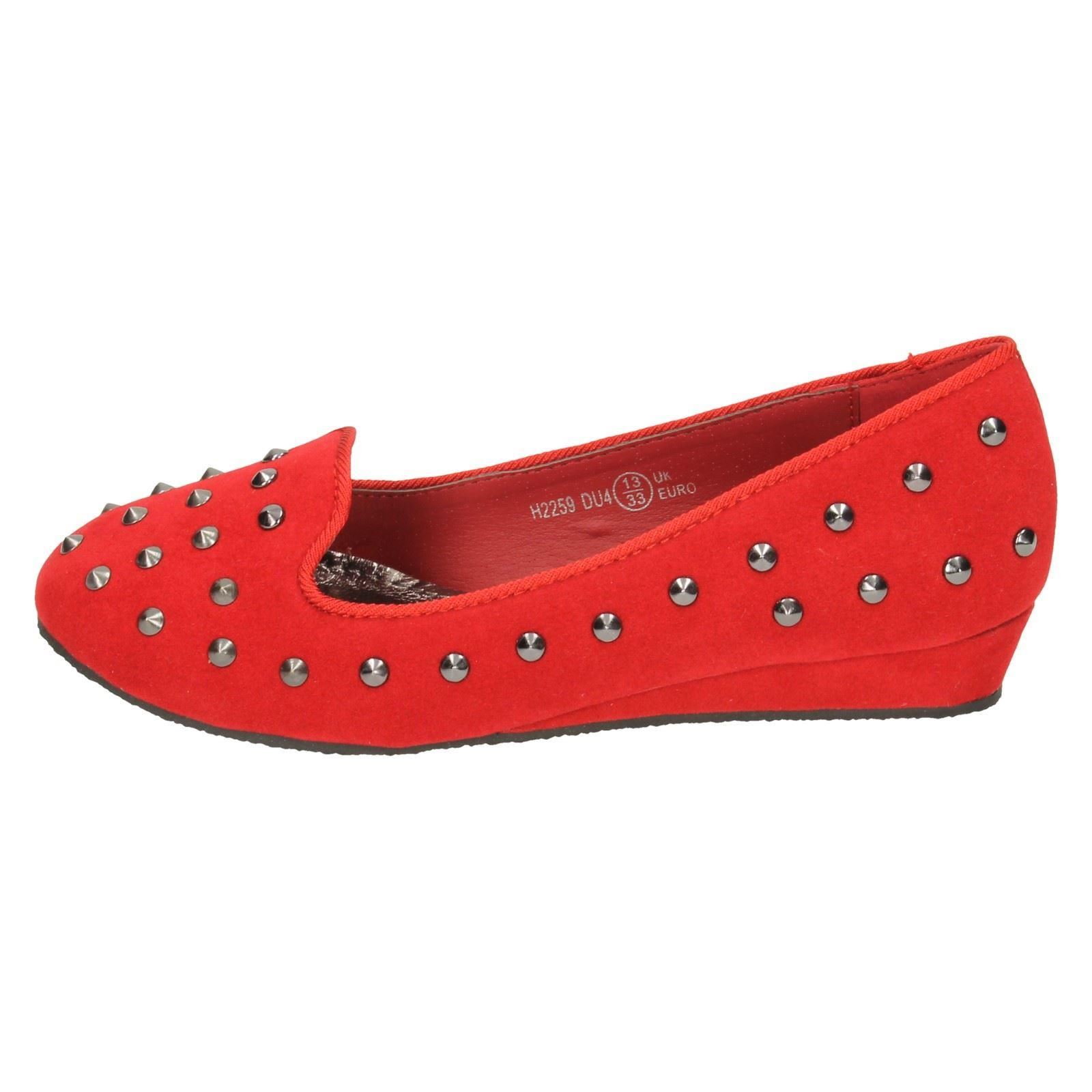 Girls Junior Spot On Studded Ballet Shoes