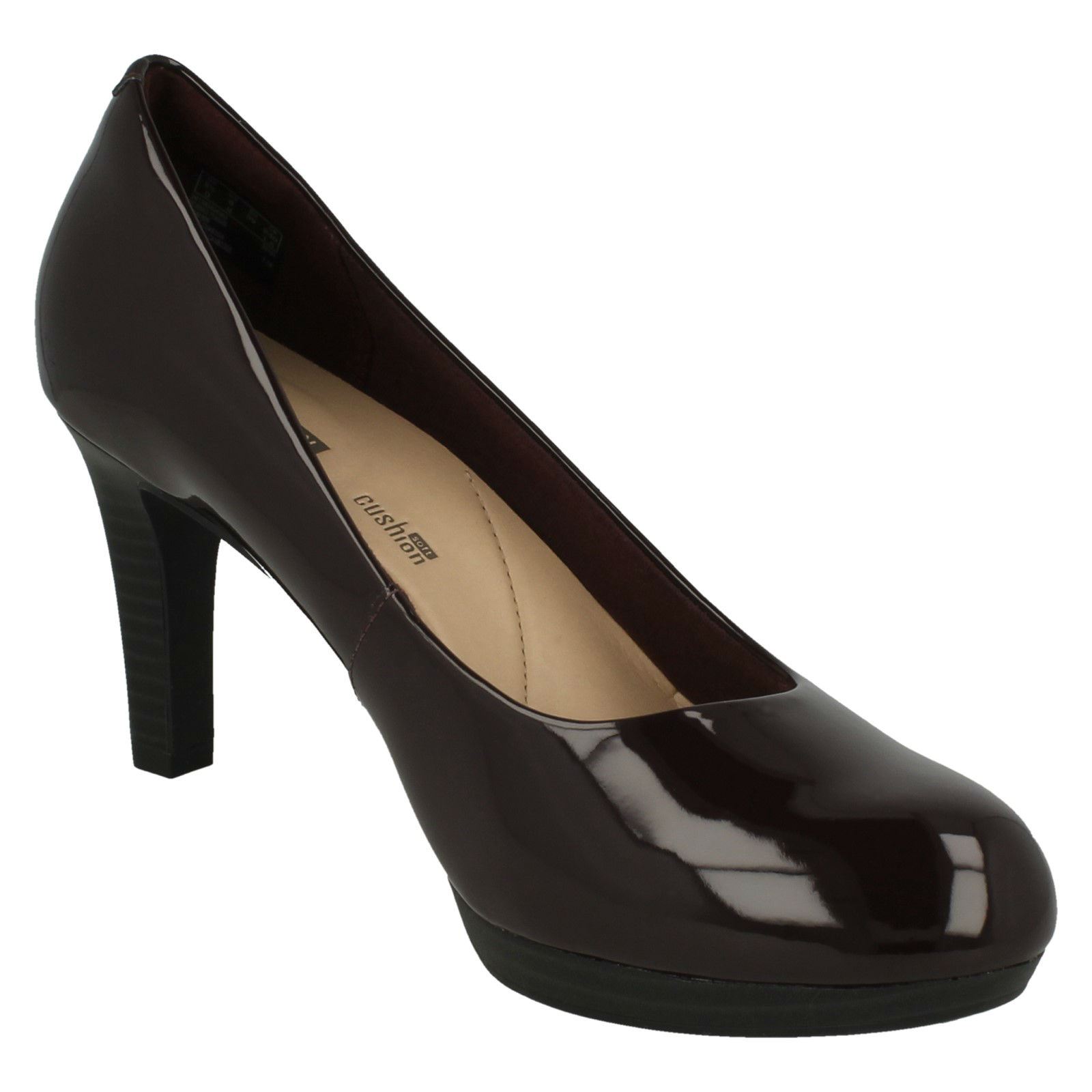 Femmes Clarks Adriel Viola à Talon Cour Chaussures