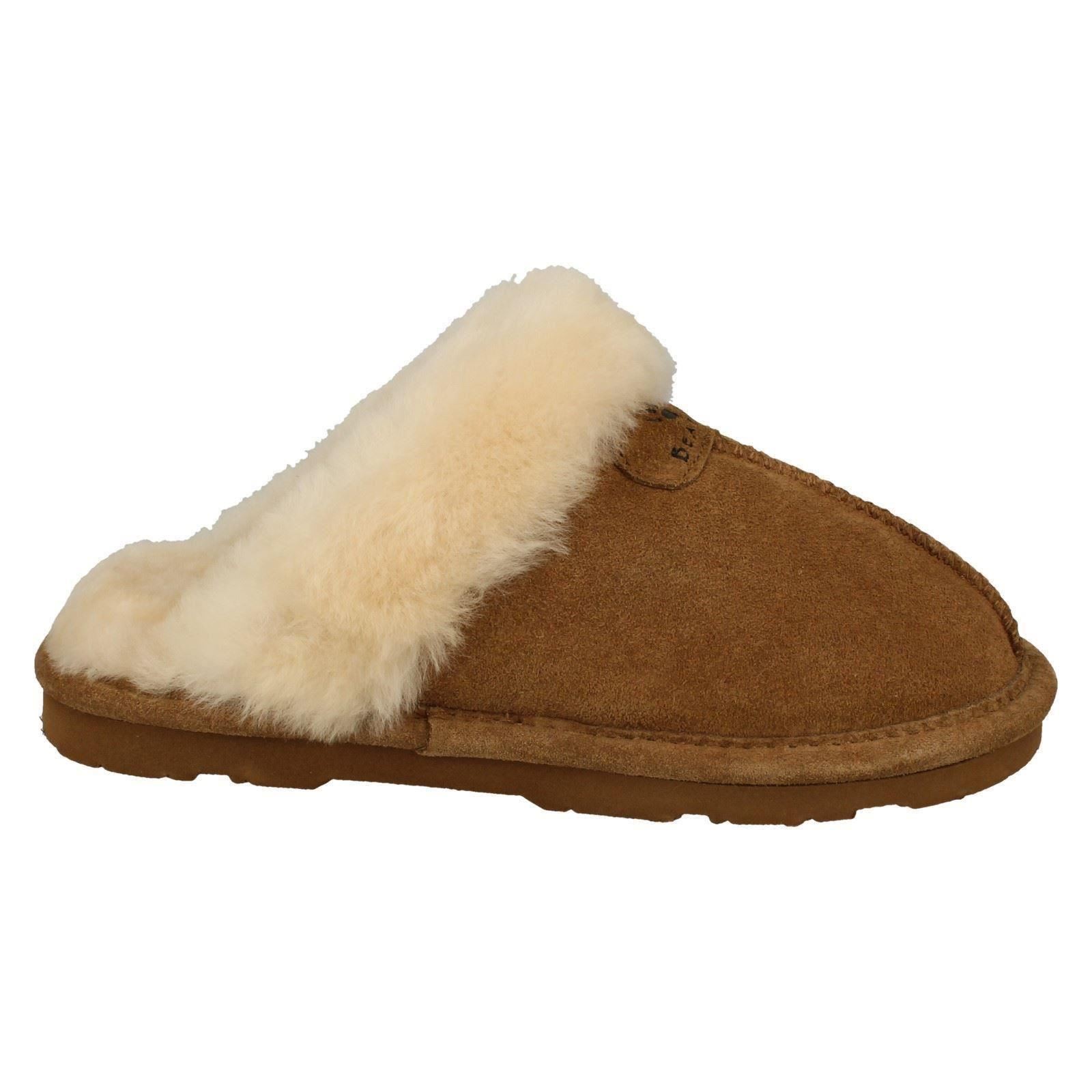 Ladies Bear Paw Leather Lined Mule Slippers Loki II