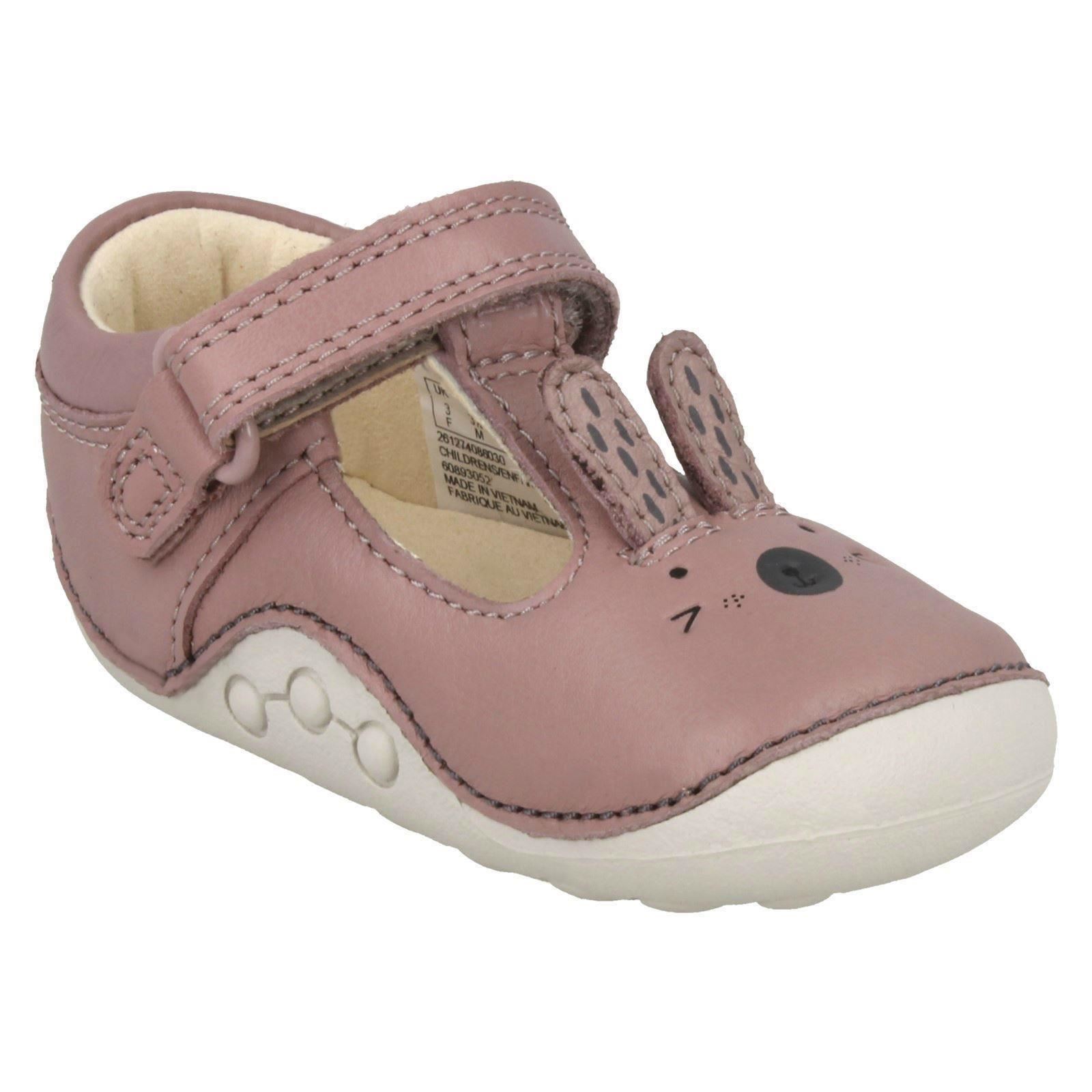 Girls Clarks Little Glo First Shoes With Rabbit Design
