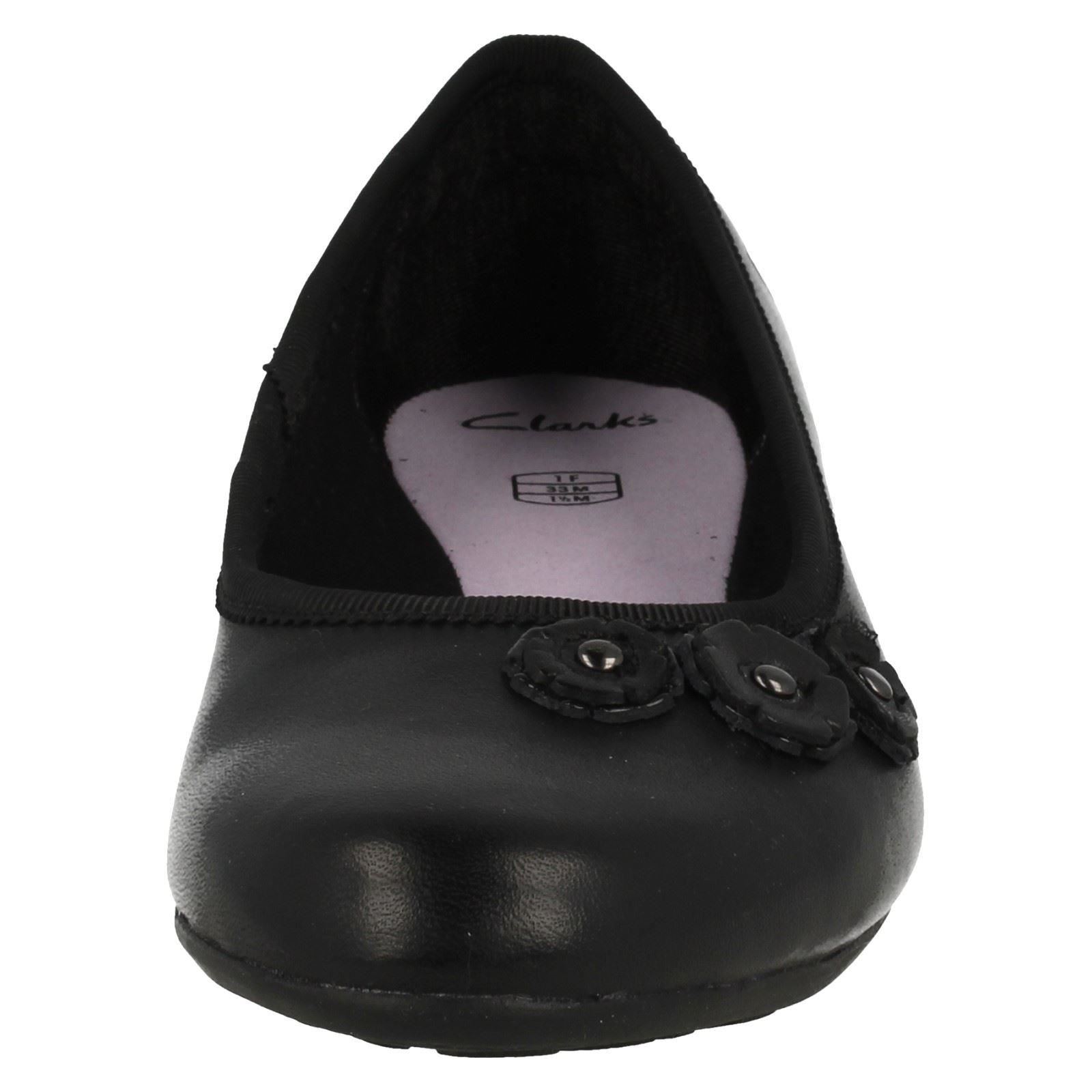 Junior Girls Clarks Slip On Ballerina Style School Shoes Abitha Joy