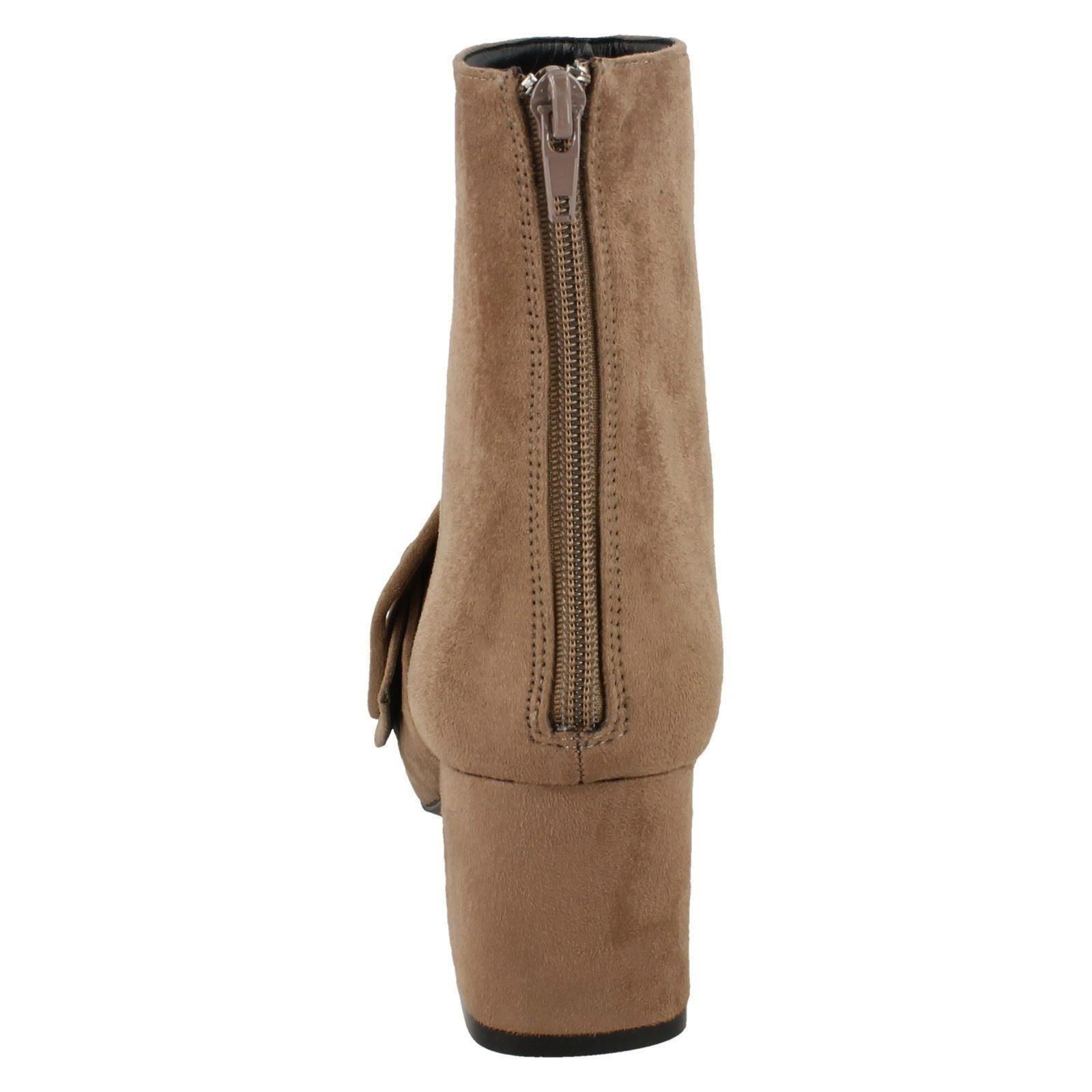 Ladies Spot On Ankle Boots Blocked Heel
