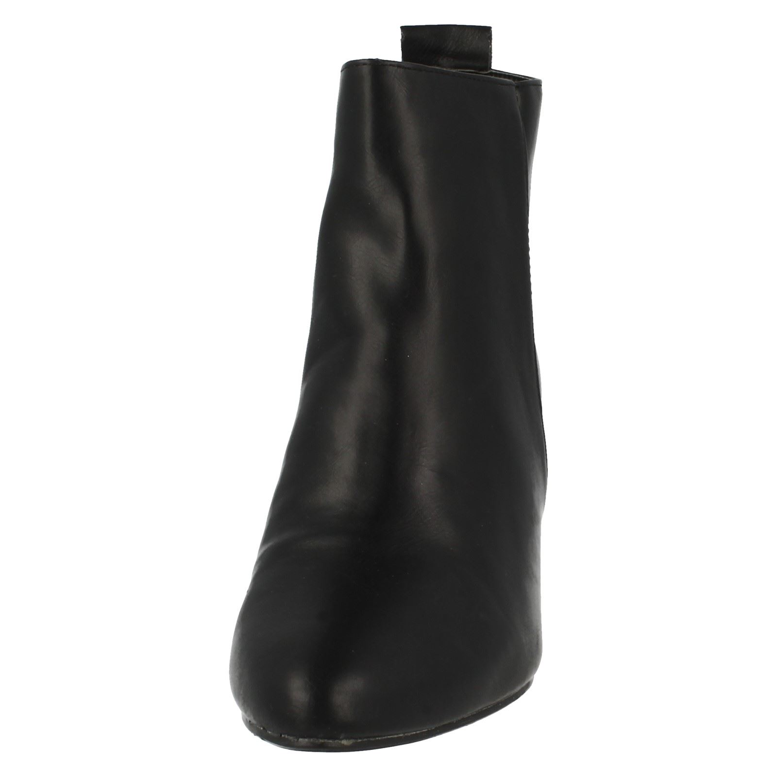Ladies Spot On Plain Heeled *Ankle Boots*