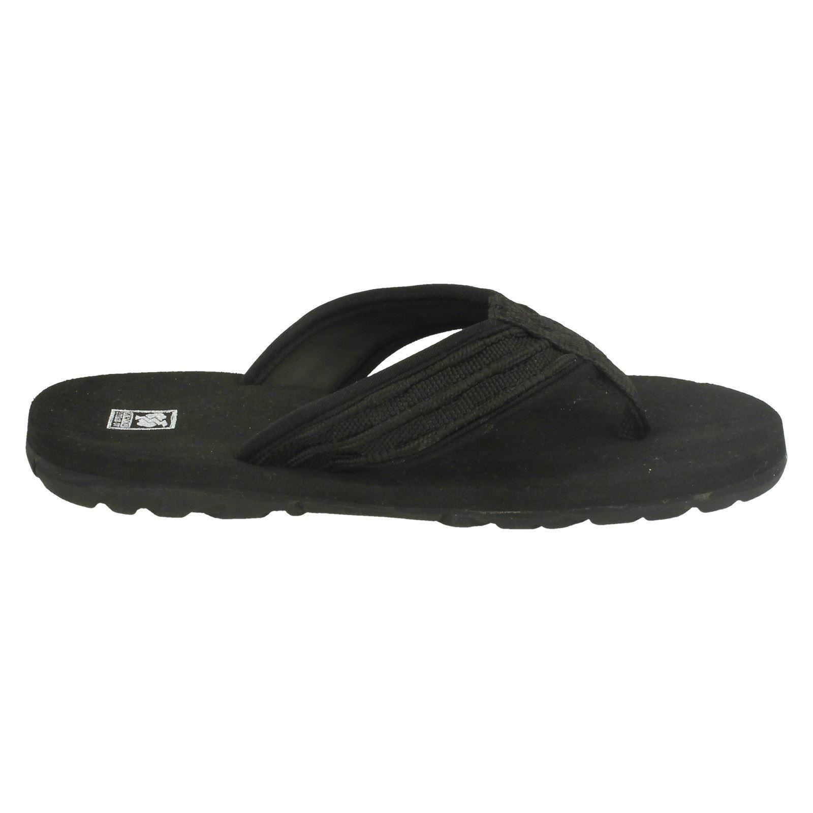N0R041 Childrens Boys Down To Earth Textile Toe Post Mule Flip Flop Sandals