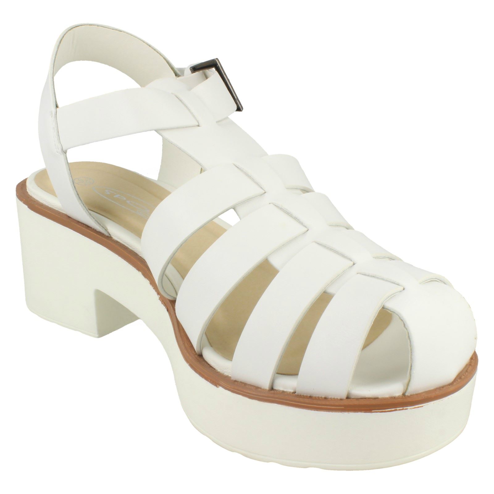 Ladies Spot On Platform Heel /'Gladiator Sandal/'