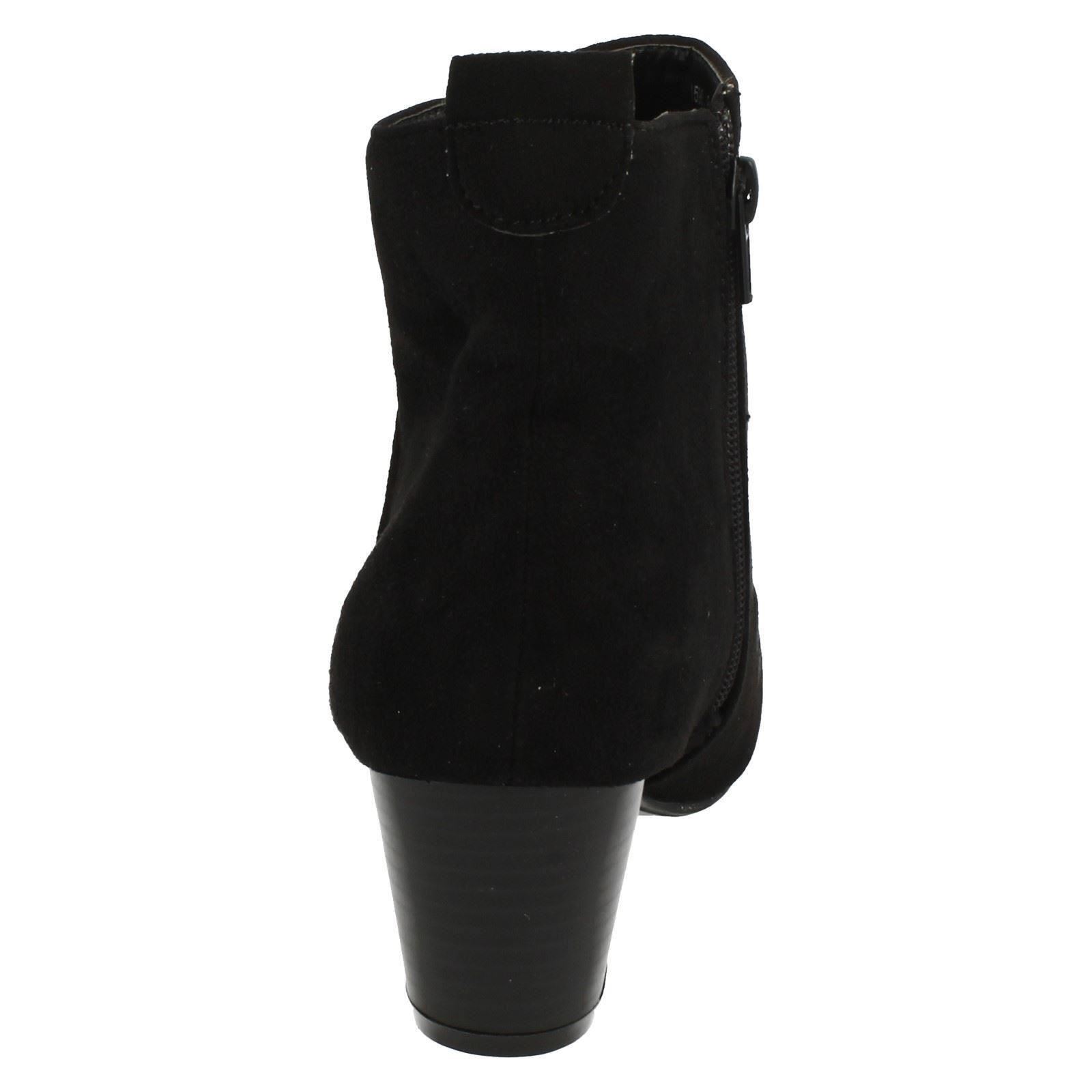 Ladies Spot On Plain Heeled *Ankle Boots*