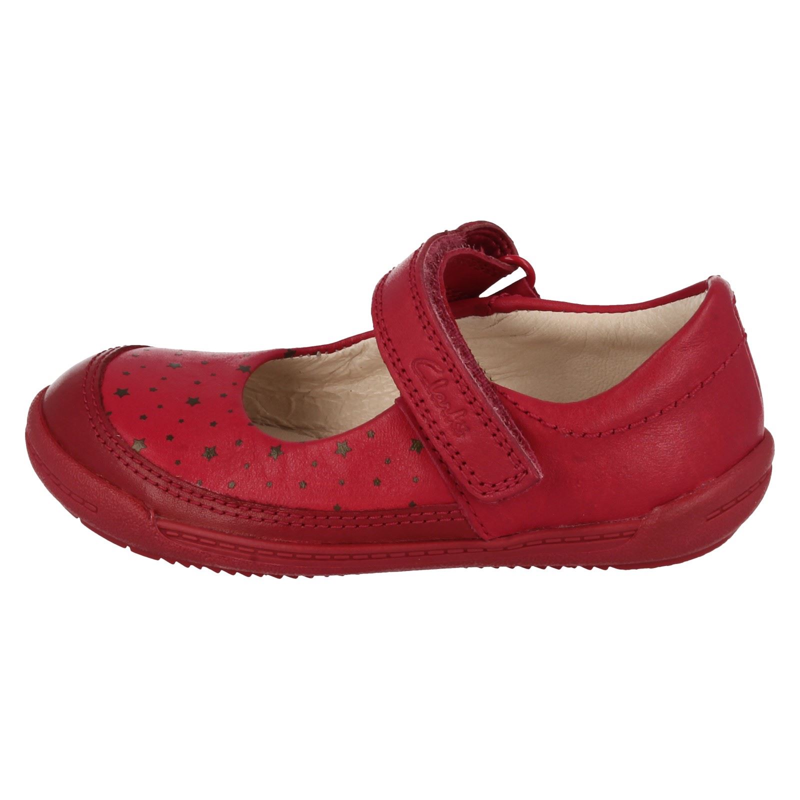 Infant Girls Clarks Riptape Flexible Soft Leather First Walking Shoes Softly Ida