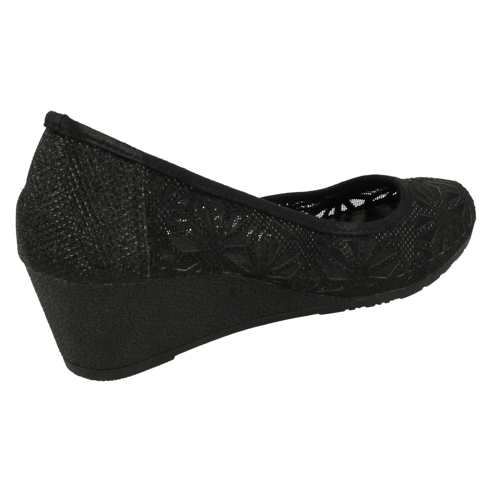 Ladies Spot On Meshed *Wedge Shoes*