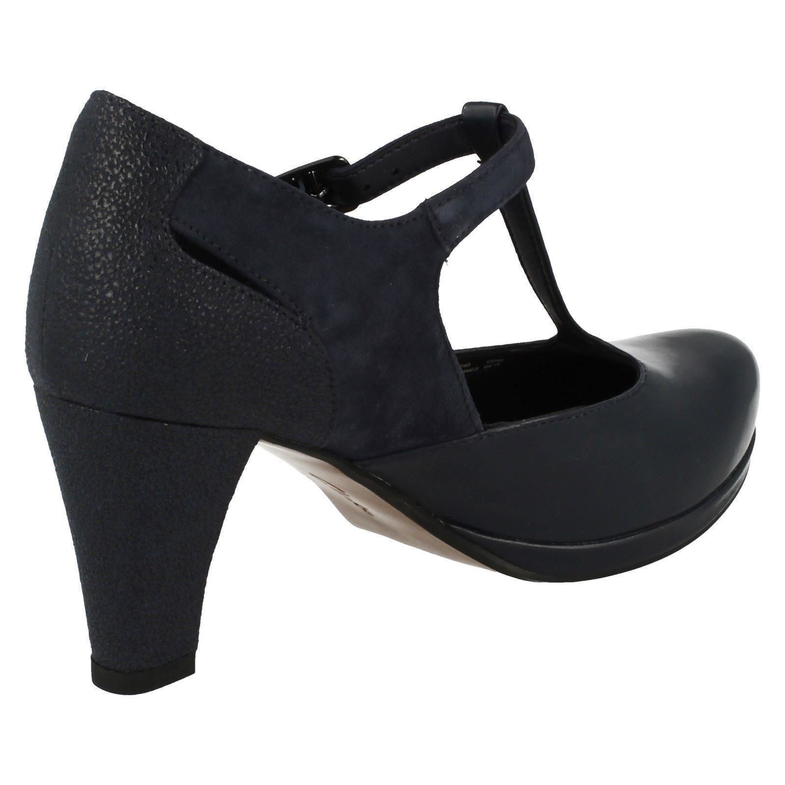 Ladies Clarks High Heel T-Bar Fashion Shoes /'Chorus Gia/'
