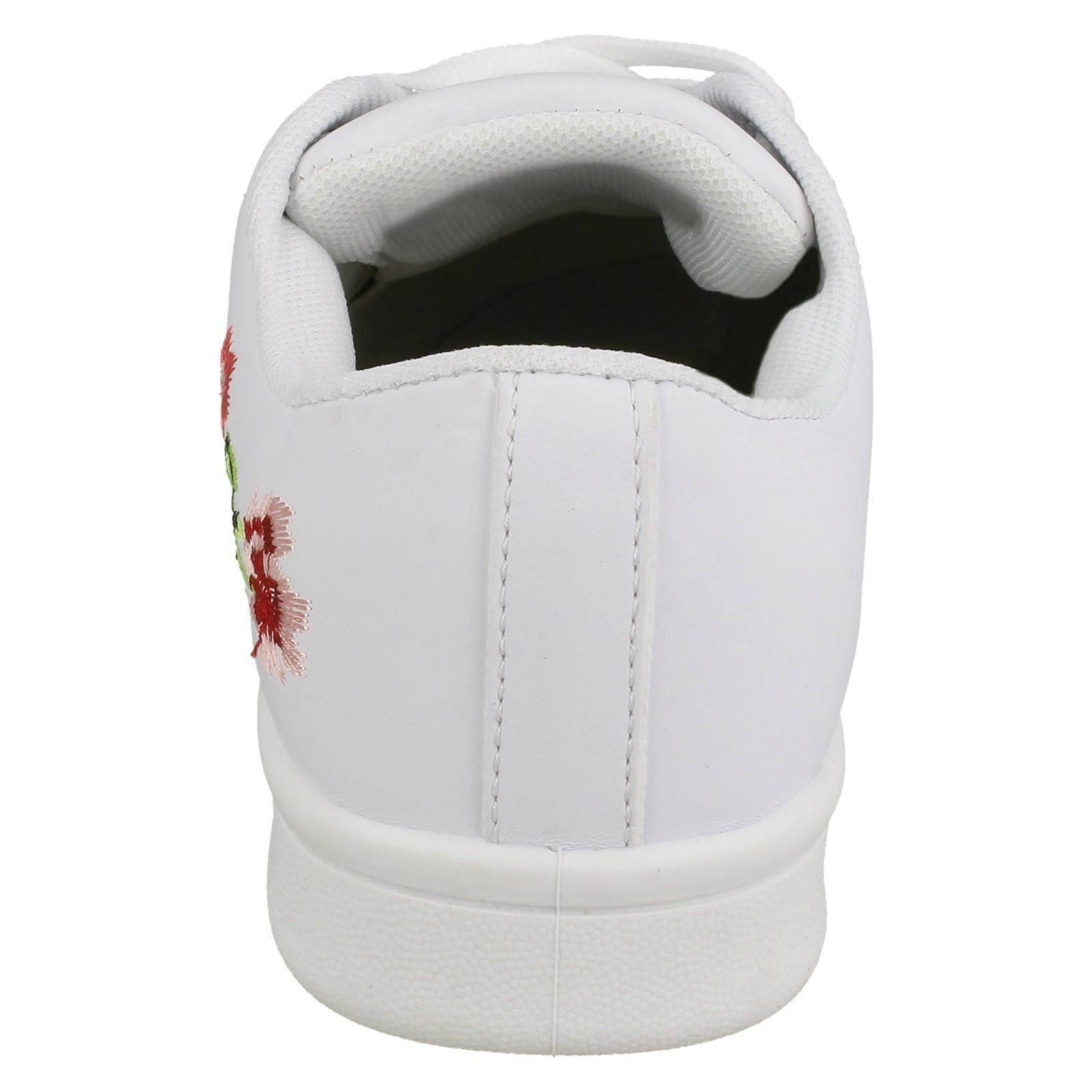 Girls Spot On Embroidered Flower Pumps