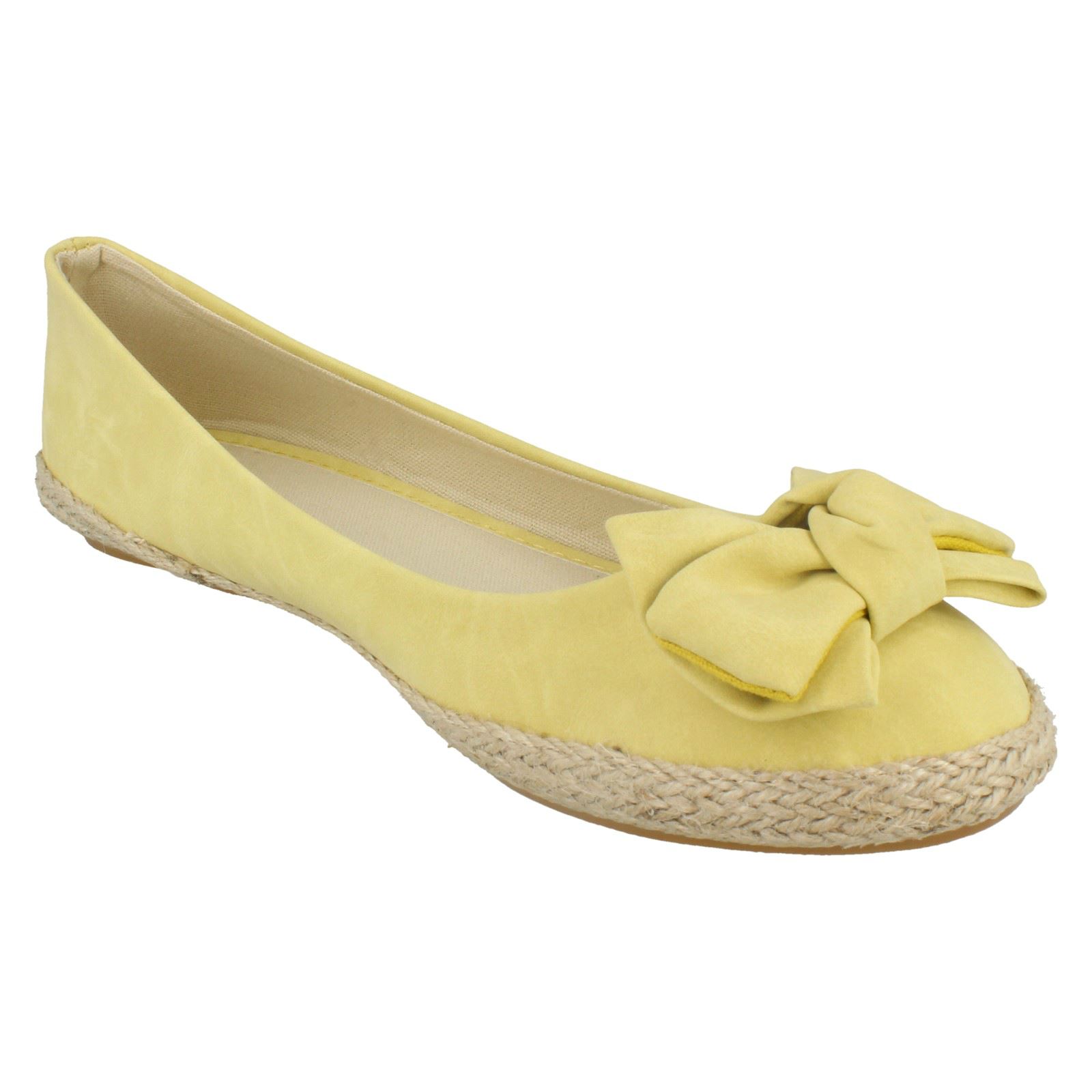 Ladies Spot On Flat Espadrille with Large Bow Vamp