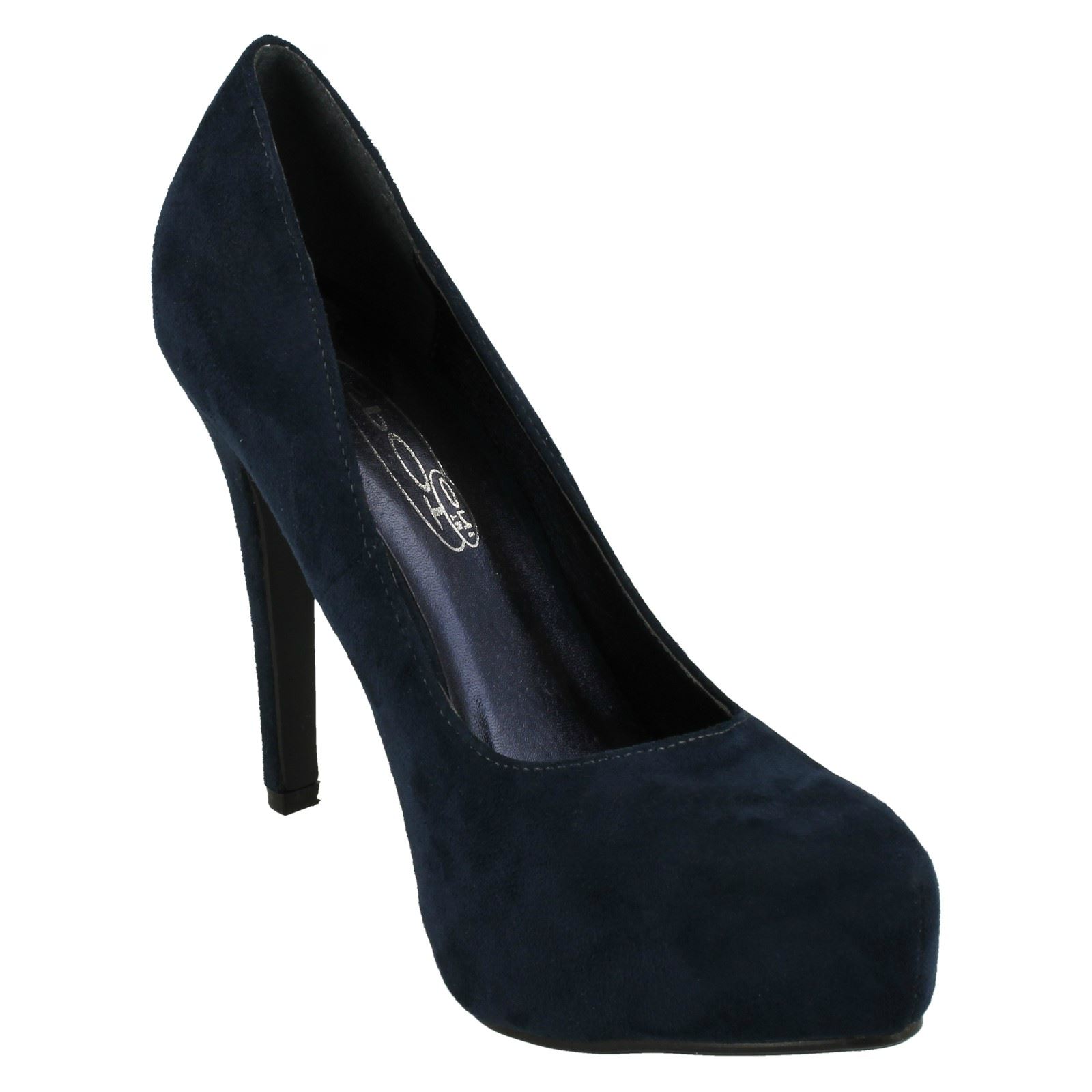 Ladies Spot On High Heel Platform Court Shoes