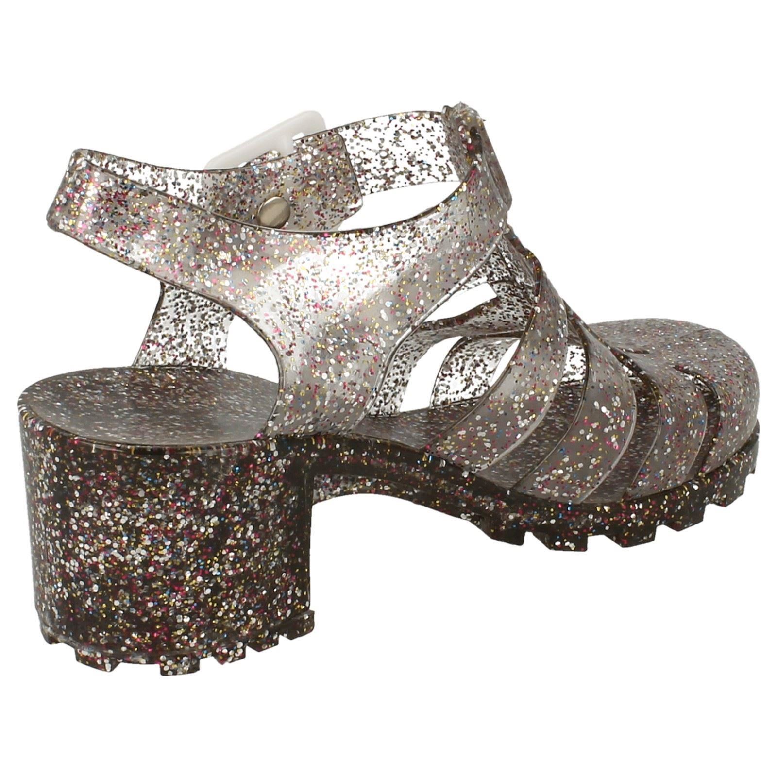 Girls Spot On Synthetic Glitter Jelly Shoes