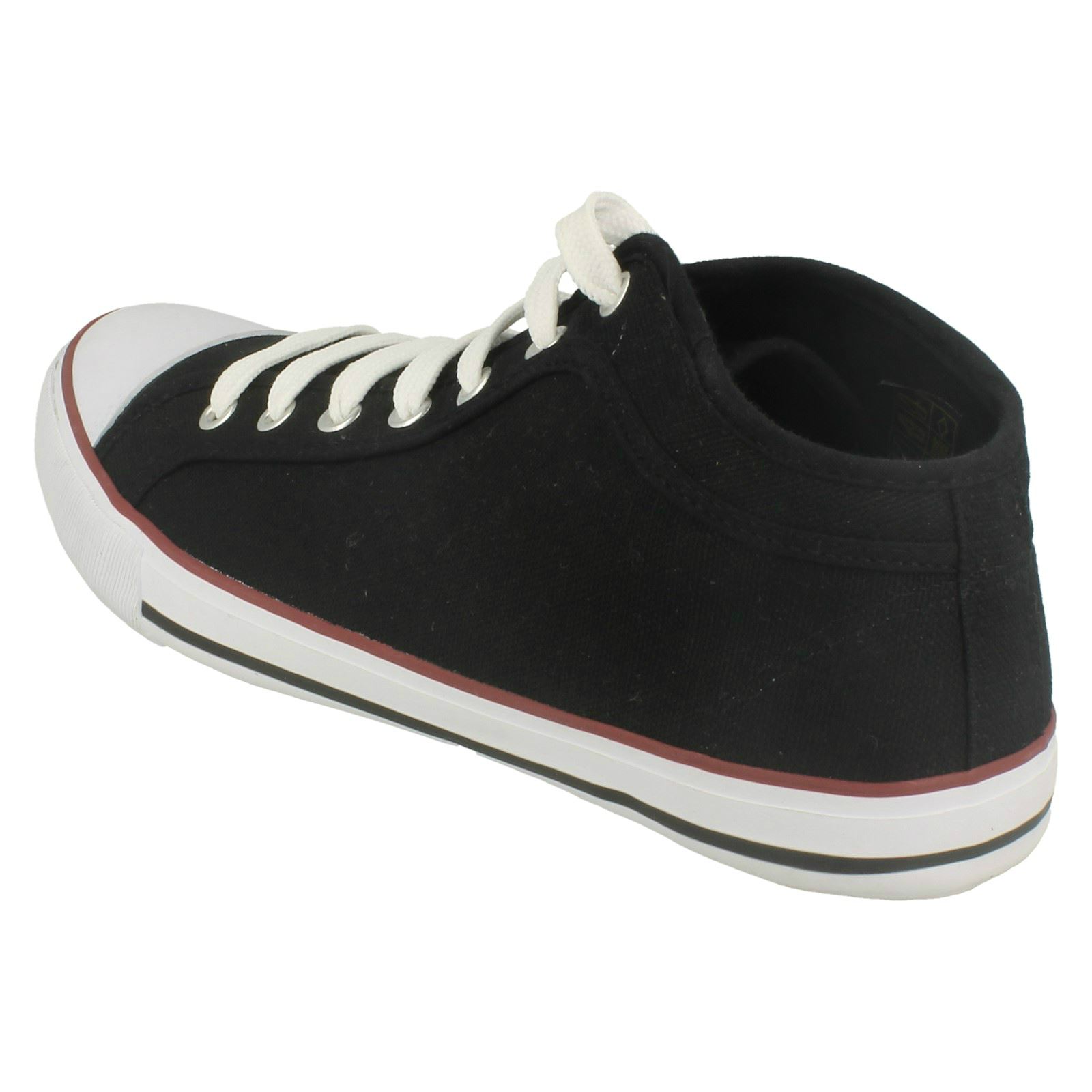 Mens Spot On Flat Lace Up Casual Hi-Top Pumps