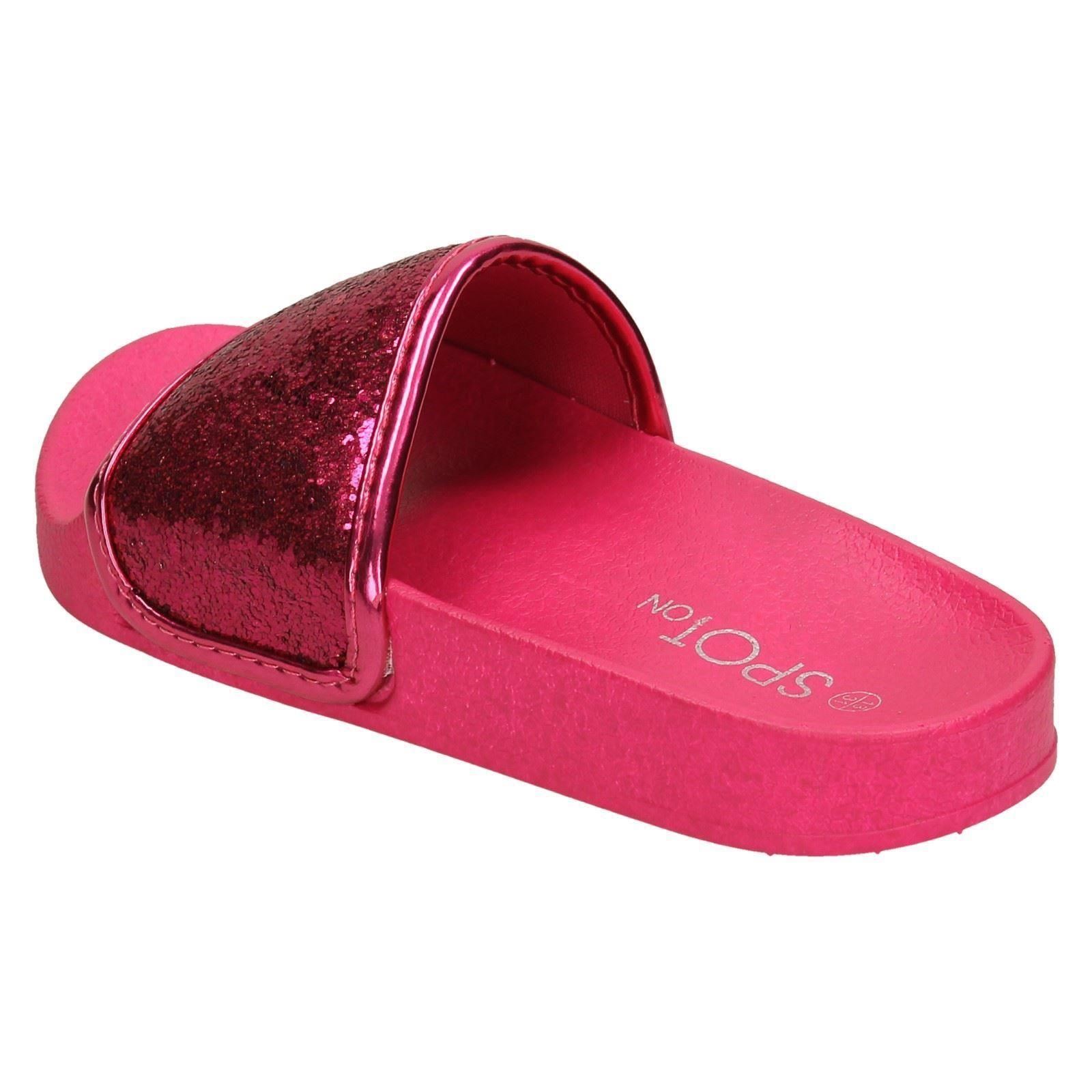 Girls Spot On Glitter Sliders