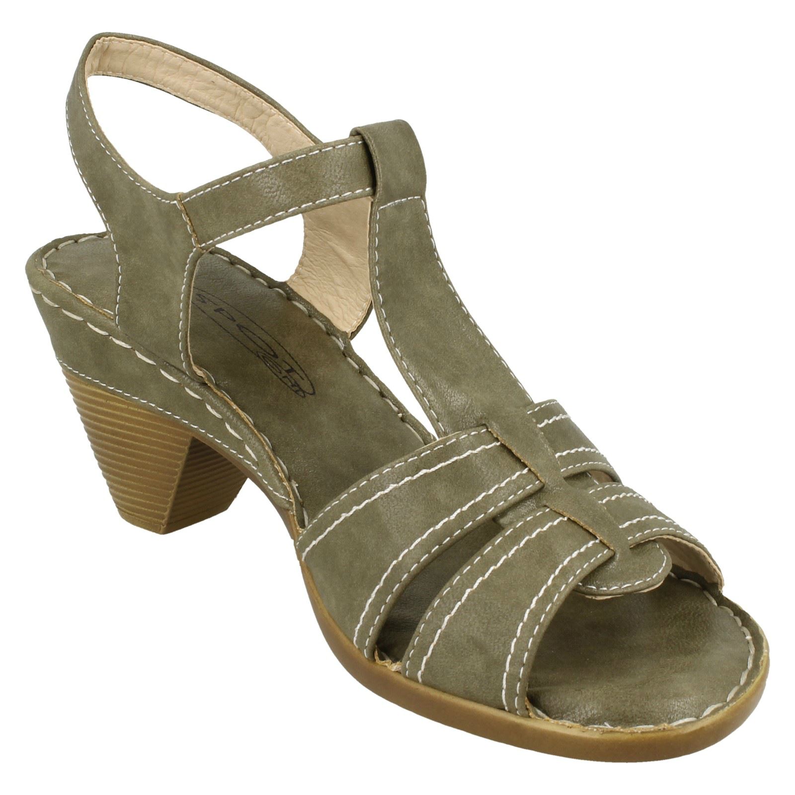 Ladies Spot On Mid Heel T Bar /'Sandal/'
