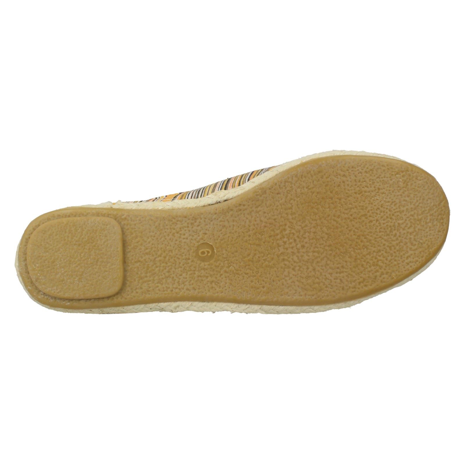 Ladies Spot On Textile Flat Espadrille with Bar Strap