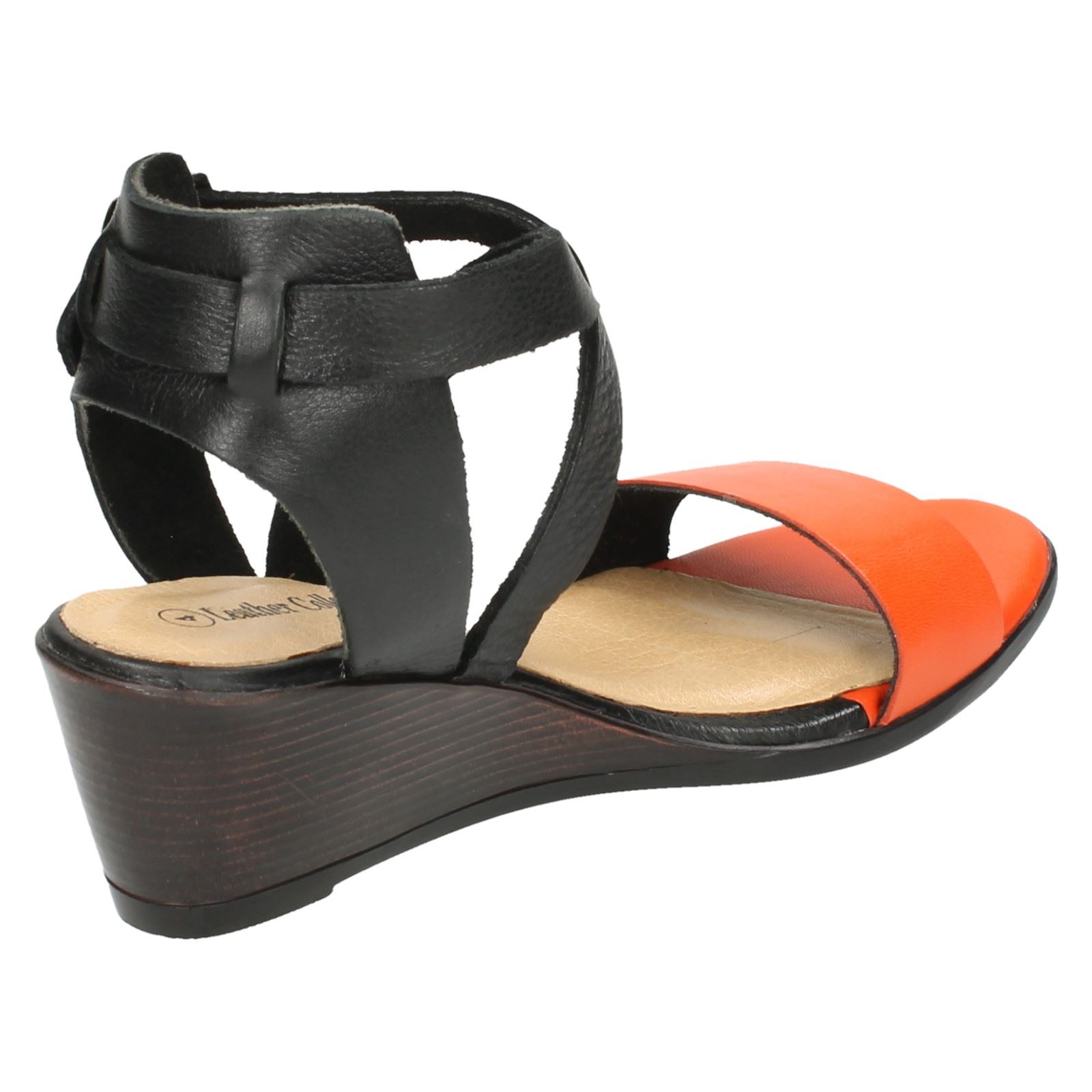 Ladies Leather Collection Buckle Fastened Open Toe Sandals
