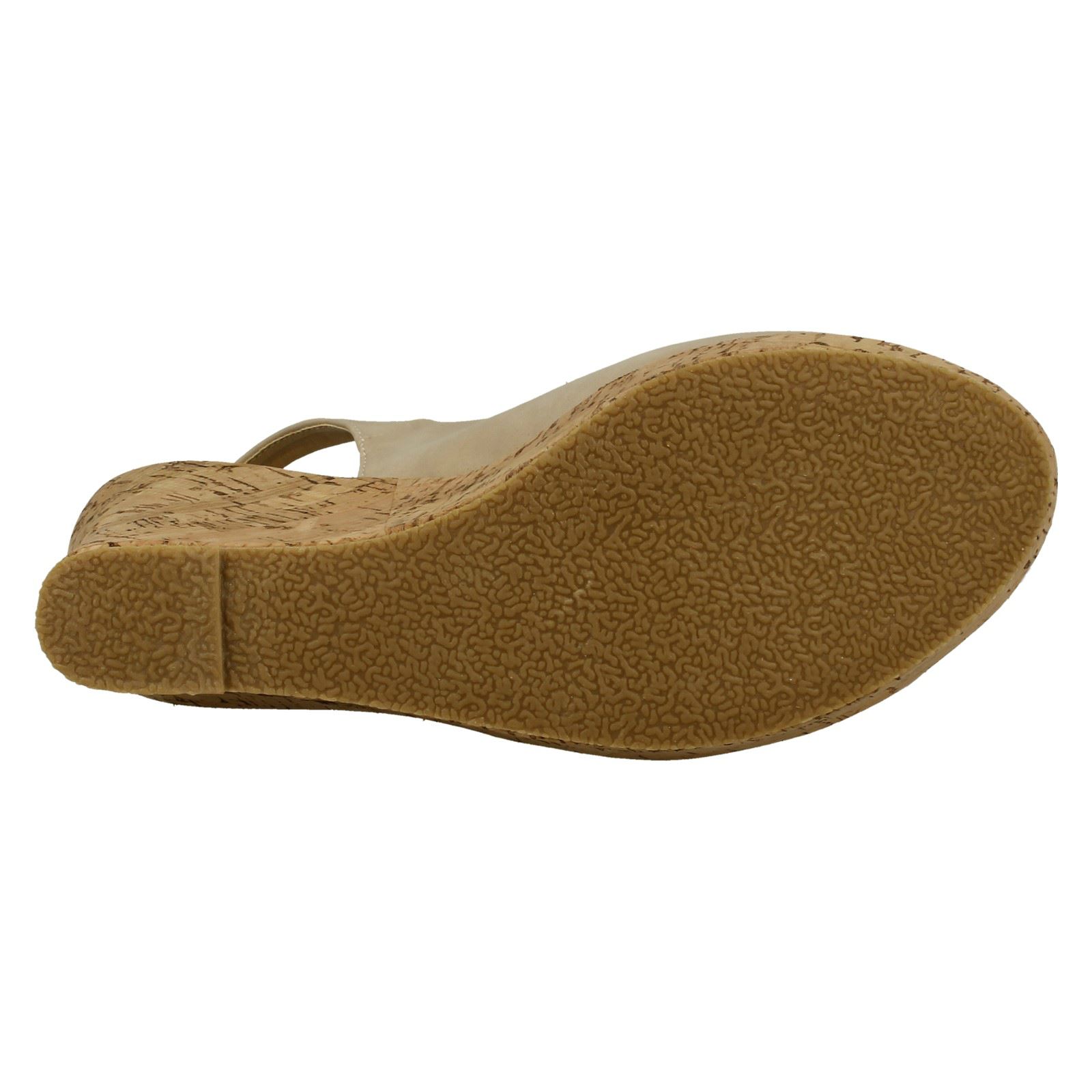 Ladies Spot On High Cork Platform Wedge Peep Toe /'Sandal/'