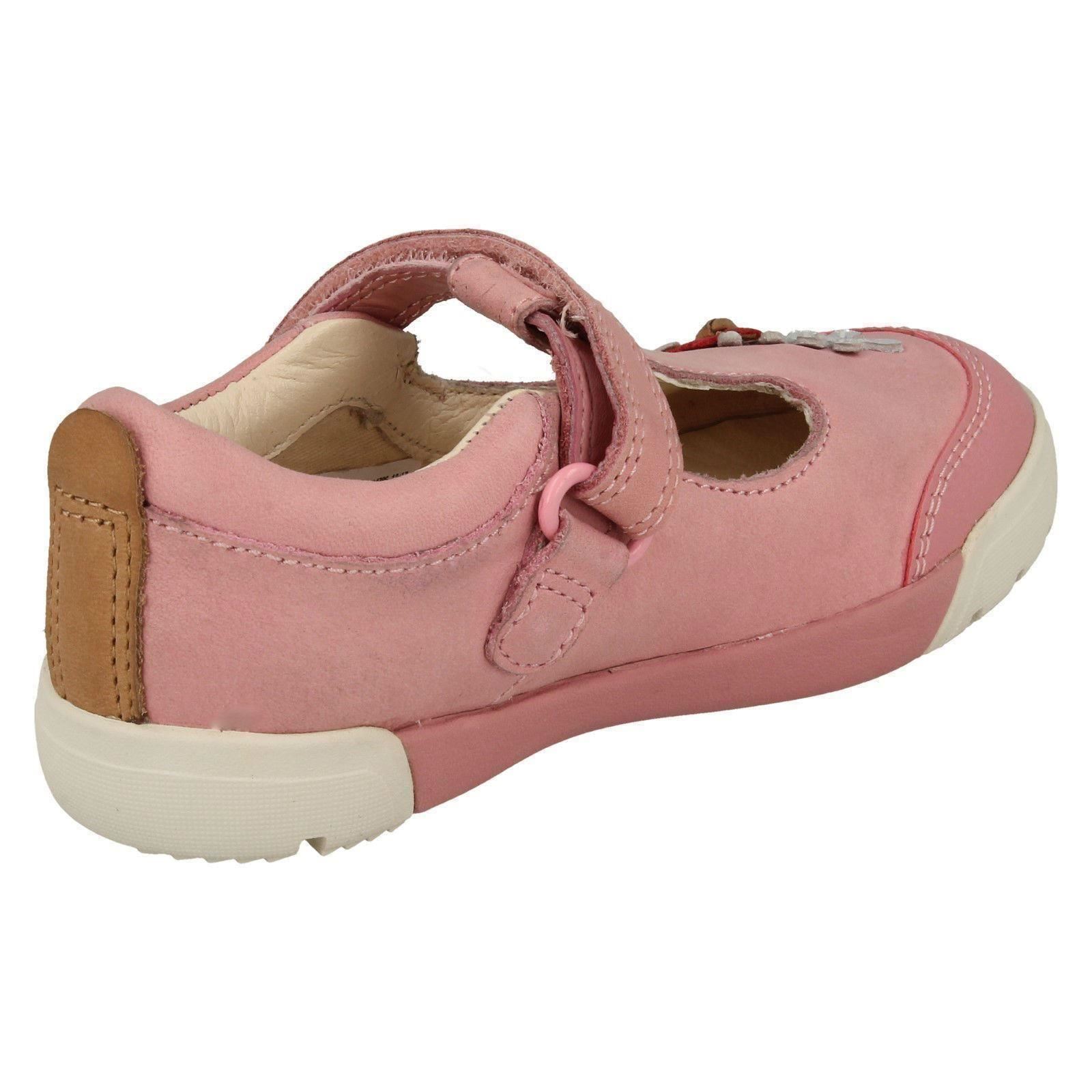 Girls Clarks Casual T-Bar Shoes Mini Blossom