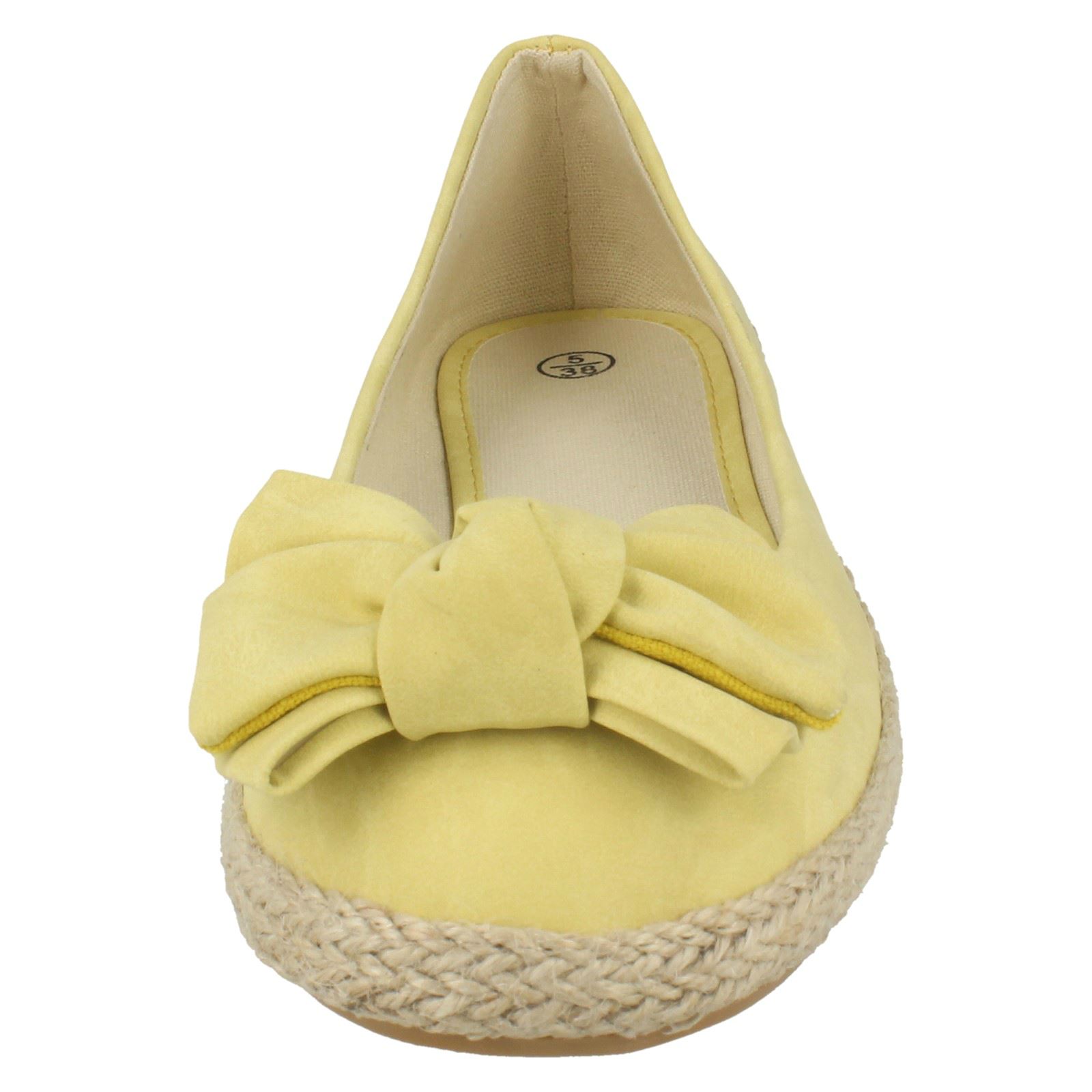 Ladies Spot On Flat Espadrille with Large Bow Vamp
