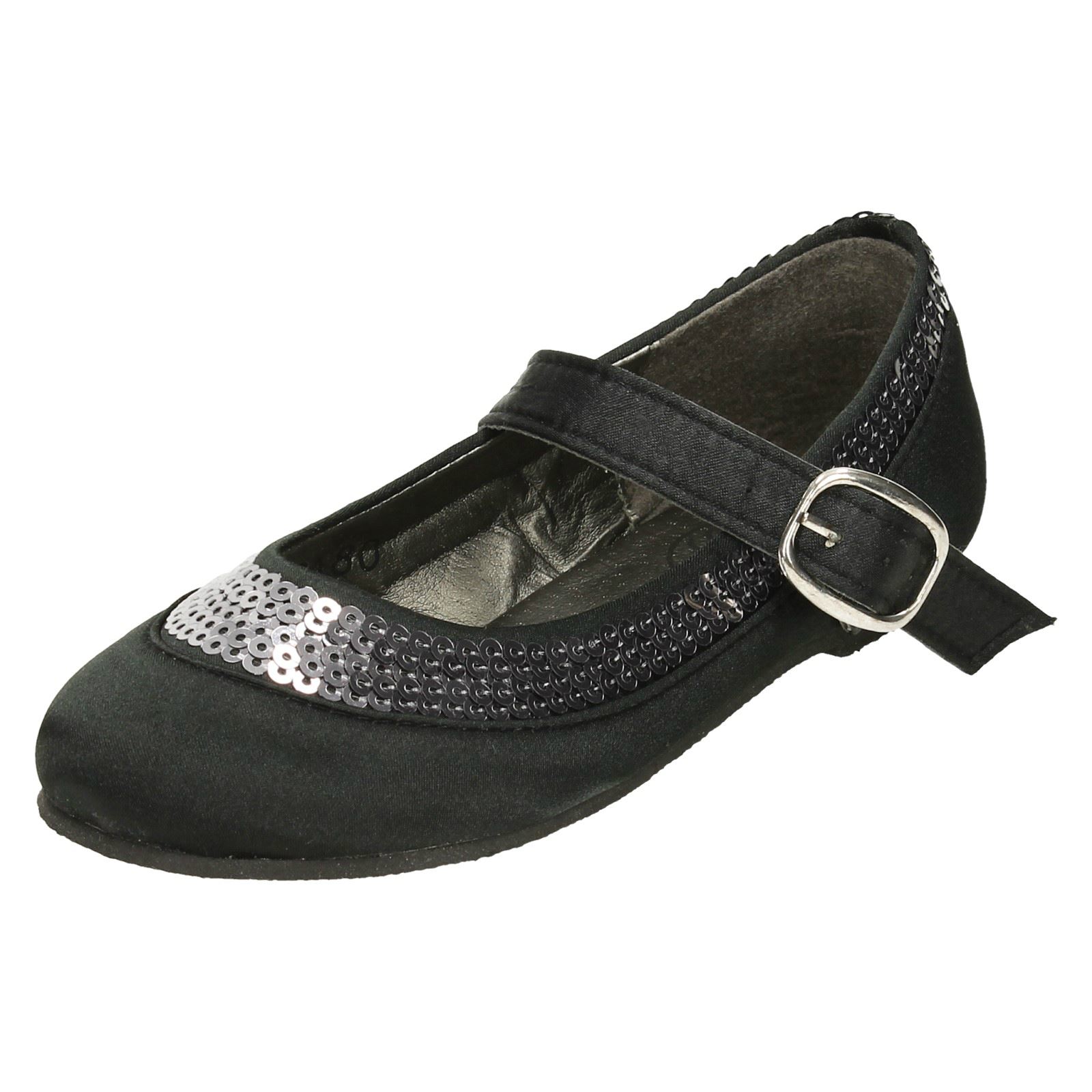 Spot On Girls Flat Ballerina Sequin Detail