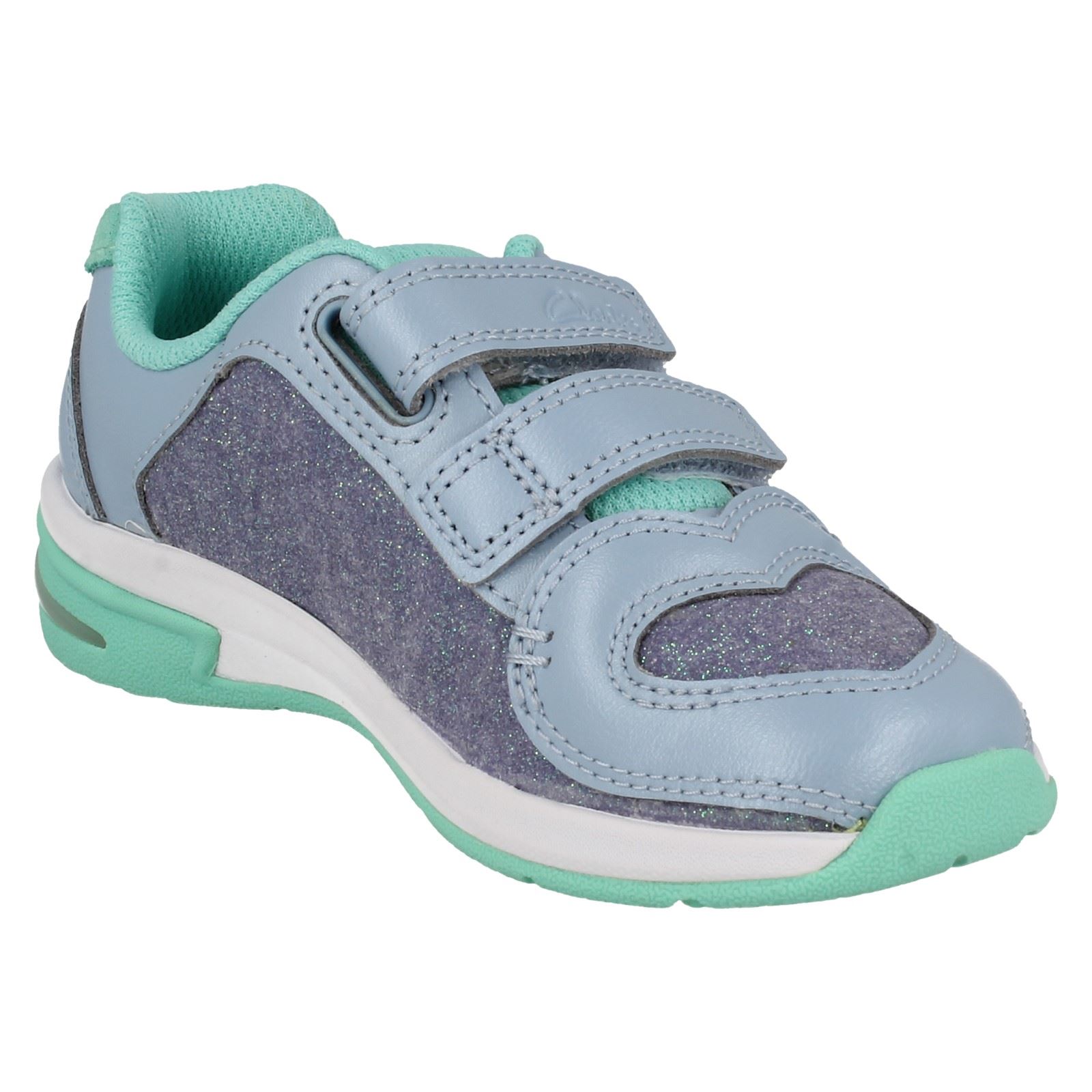 Girls Clarks Casual Trainers with Lights /'Piper Chat/'