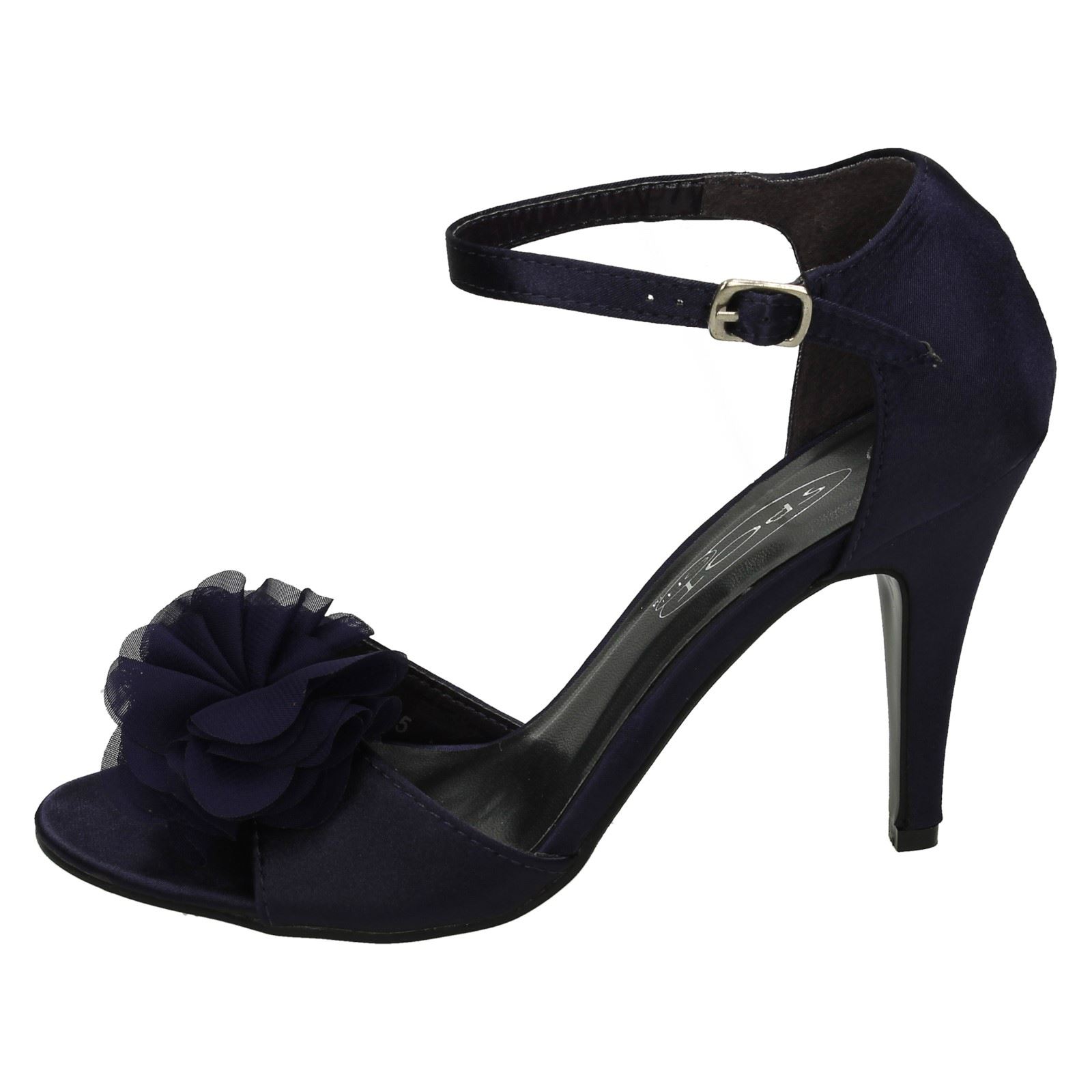 Spot On Ladies High Heeled Ankle Strap Sandal