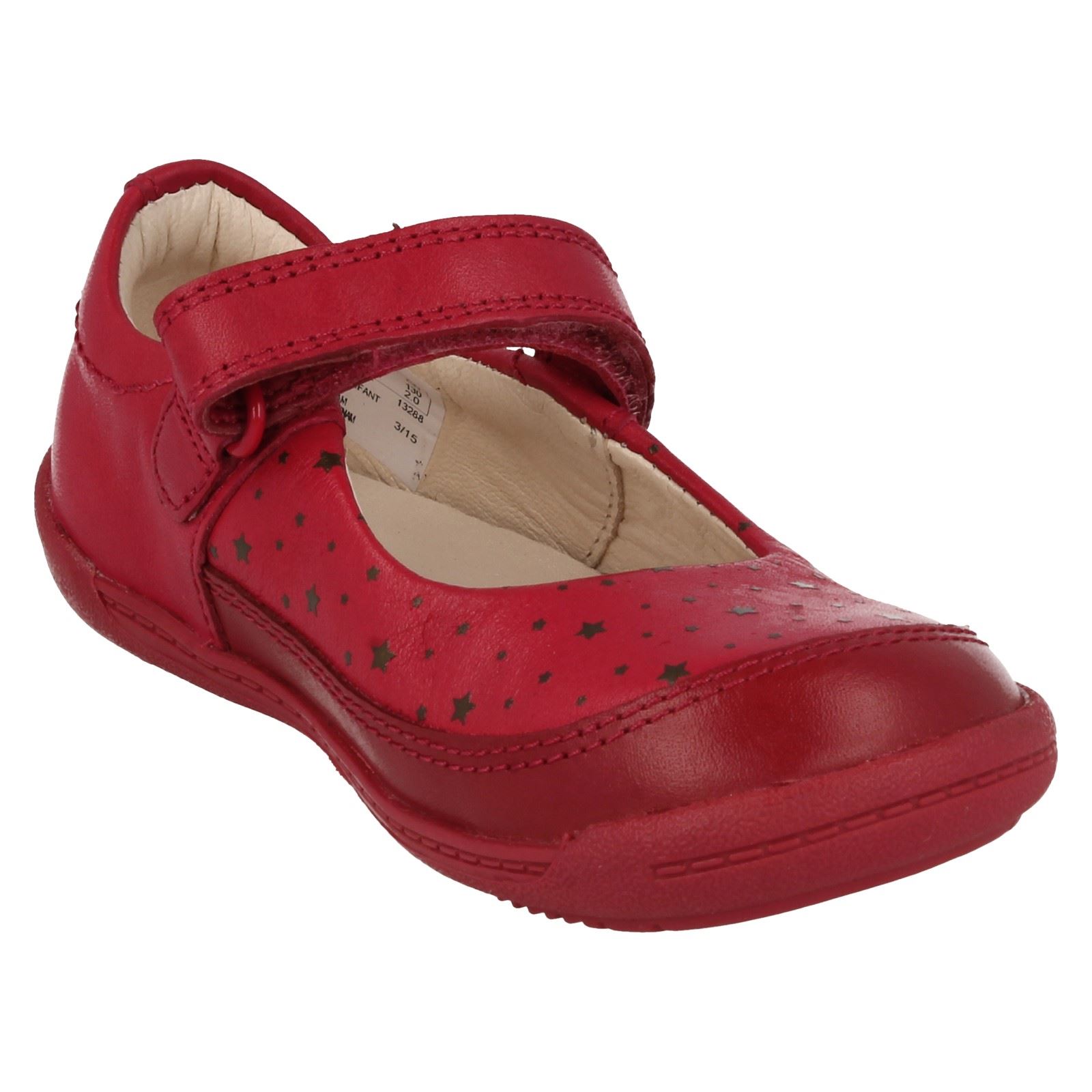 Infant Girls Clarks Riptape Flexible Soft Leather First Walking Shoes Softly Ida
