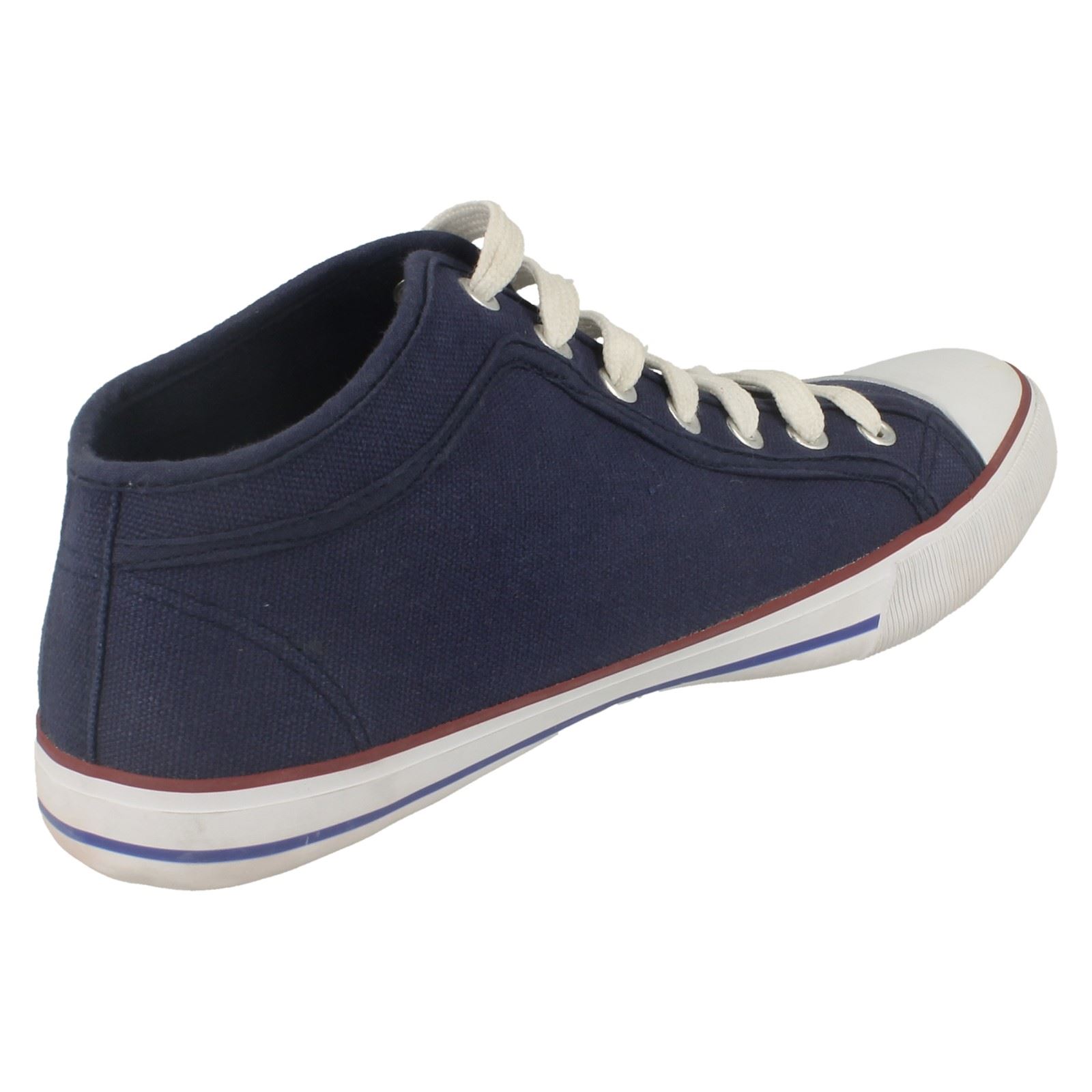 Mens Spot On Flat Lace Up Casual Hi-Top Pumps