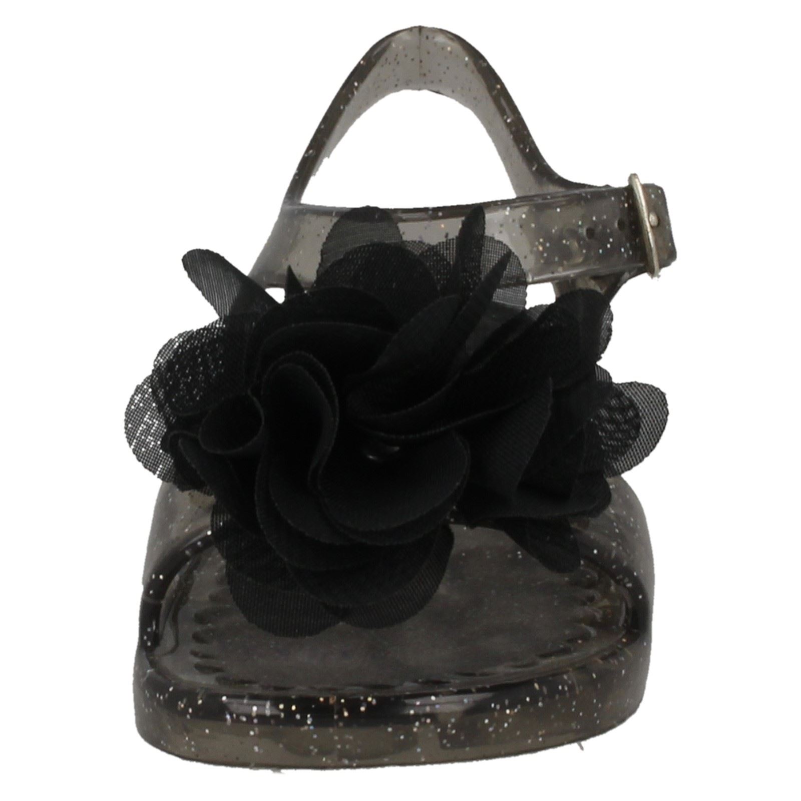 Girls Spot On Flat Jelly Flower /'Trim Mule/'