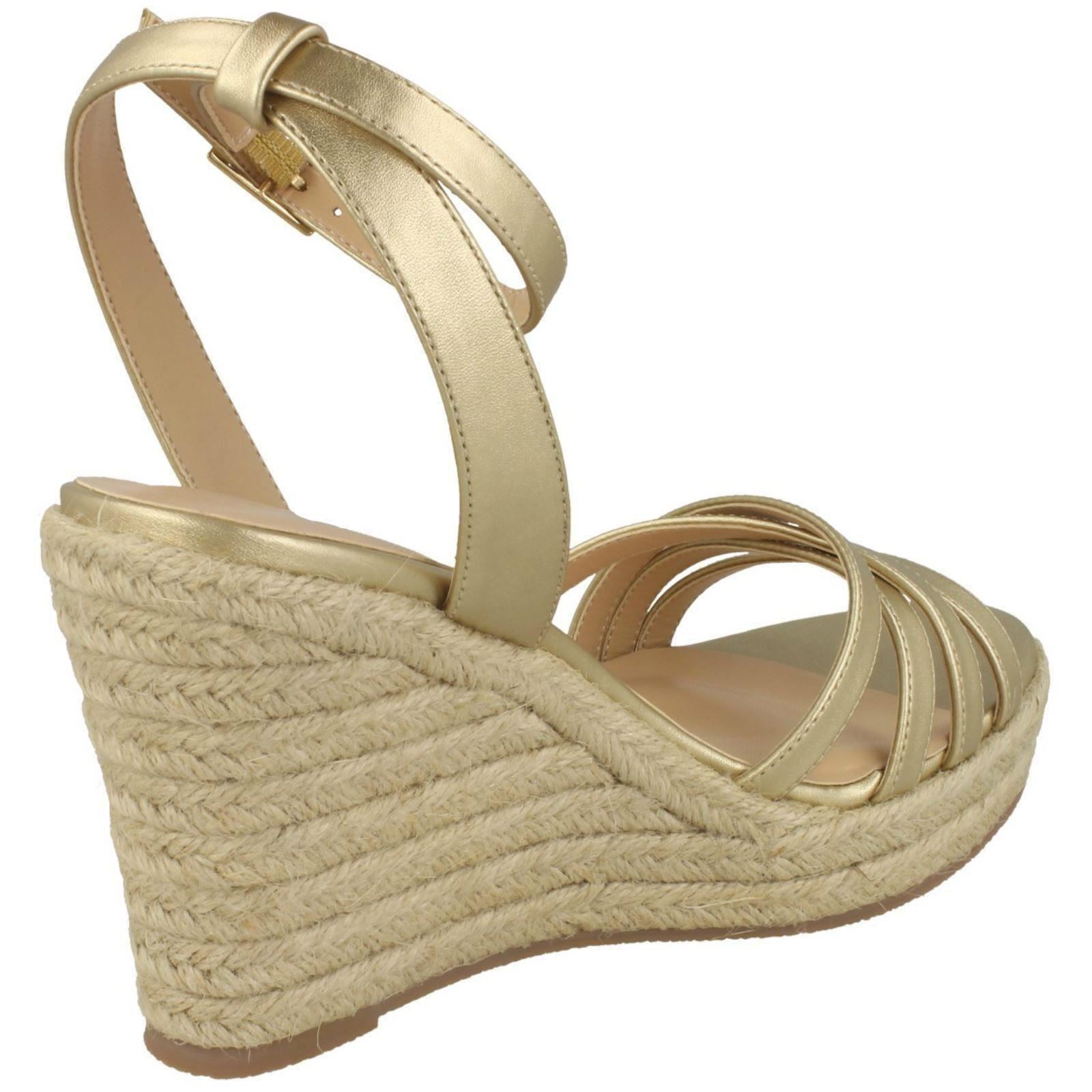 Ladies Spot On Rope Wedge Strappy Sandals